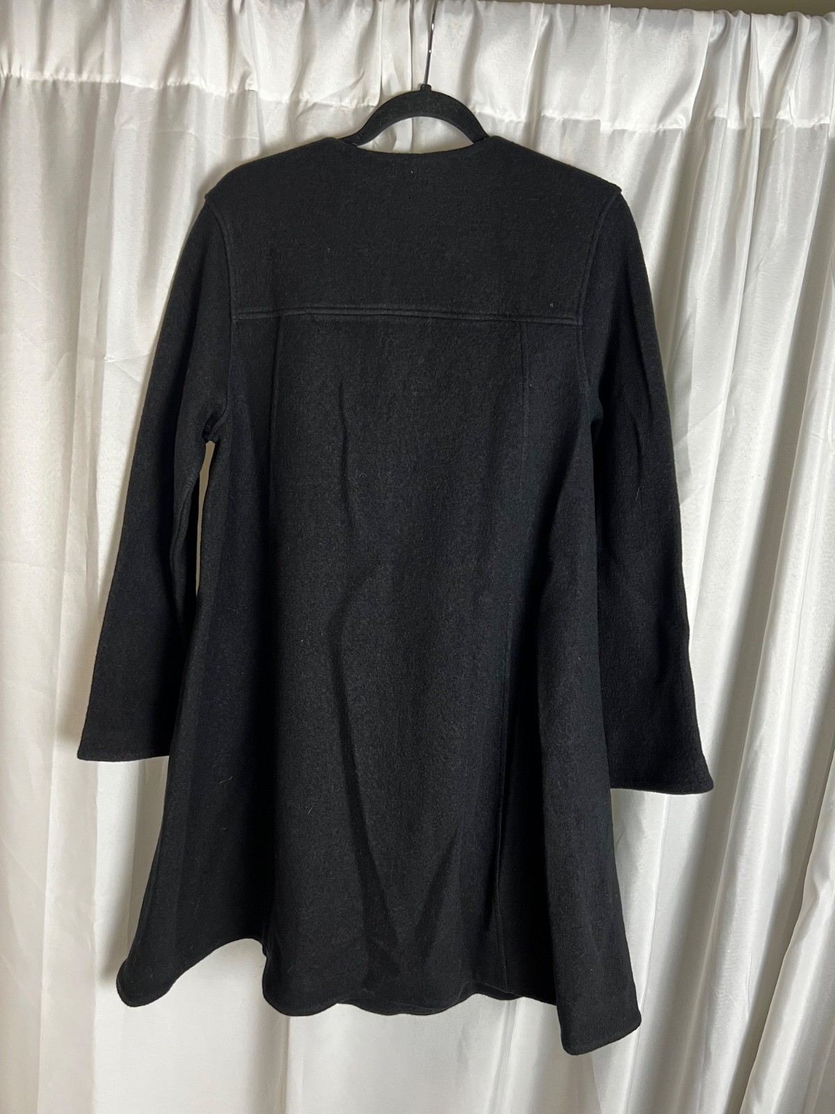 COS size medium black wool blend zip up swing dress NEW