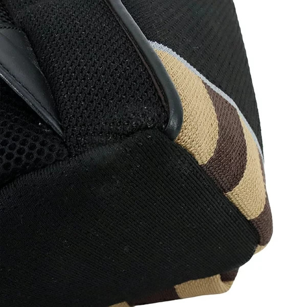 Auth Fendi Pecan Backpack Jacquard knit Leather 7VZ035 Black Brown Stripe Men