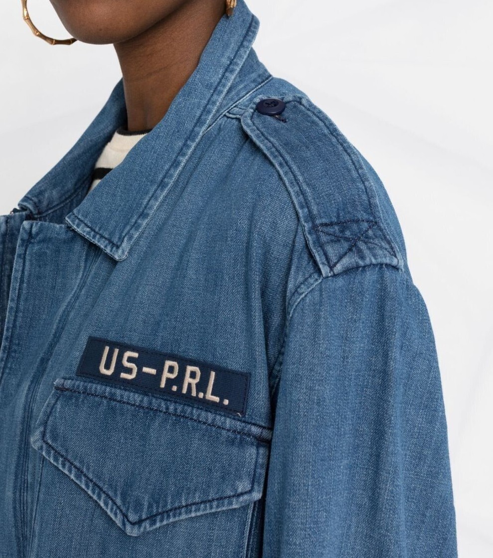 Polo Ralph Lauren Military US Army Paratrooper Officer Denim Jeans Field Jacket
