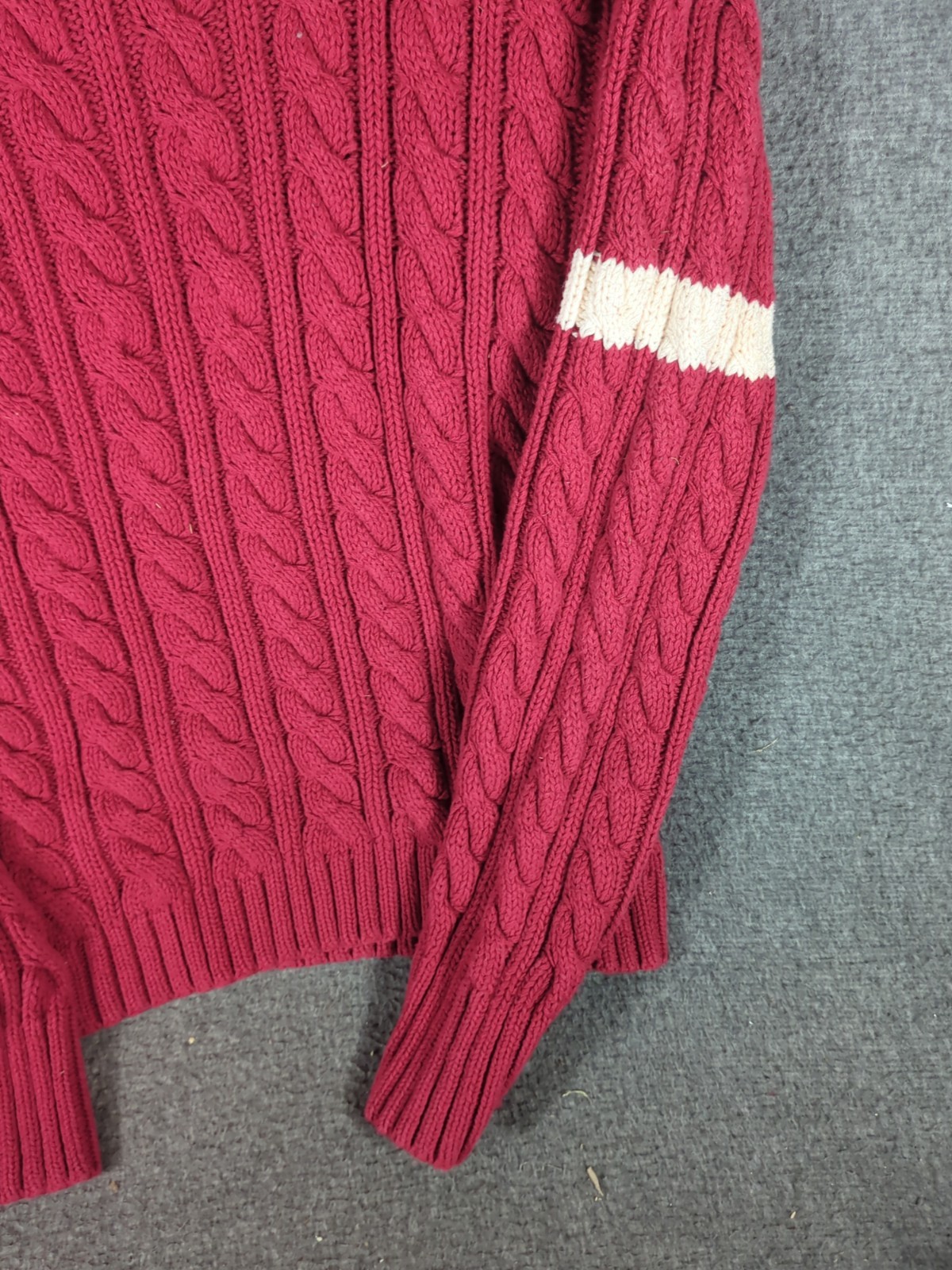 Vintage Polo Jeans Co. Ralph Lauren Cable Knit Rugby Cricket Sweater Men’s XL