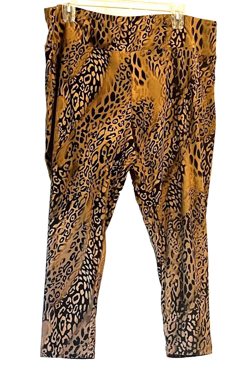 Womens Plus 4X 28W-30W Ankle Length Leggings Leopard Animal Print High Waist