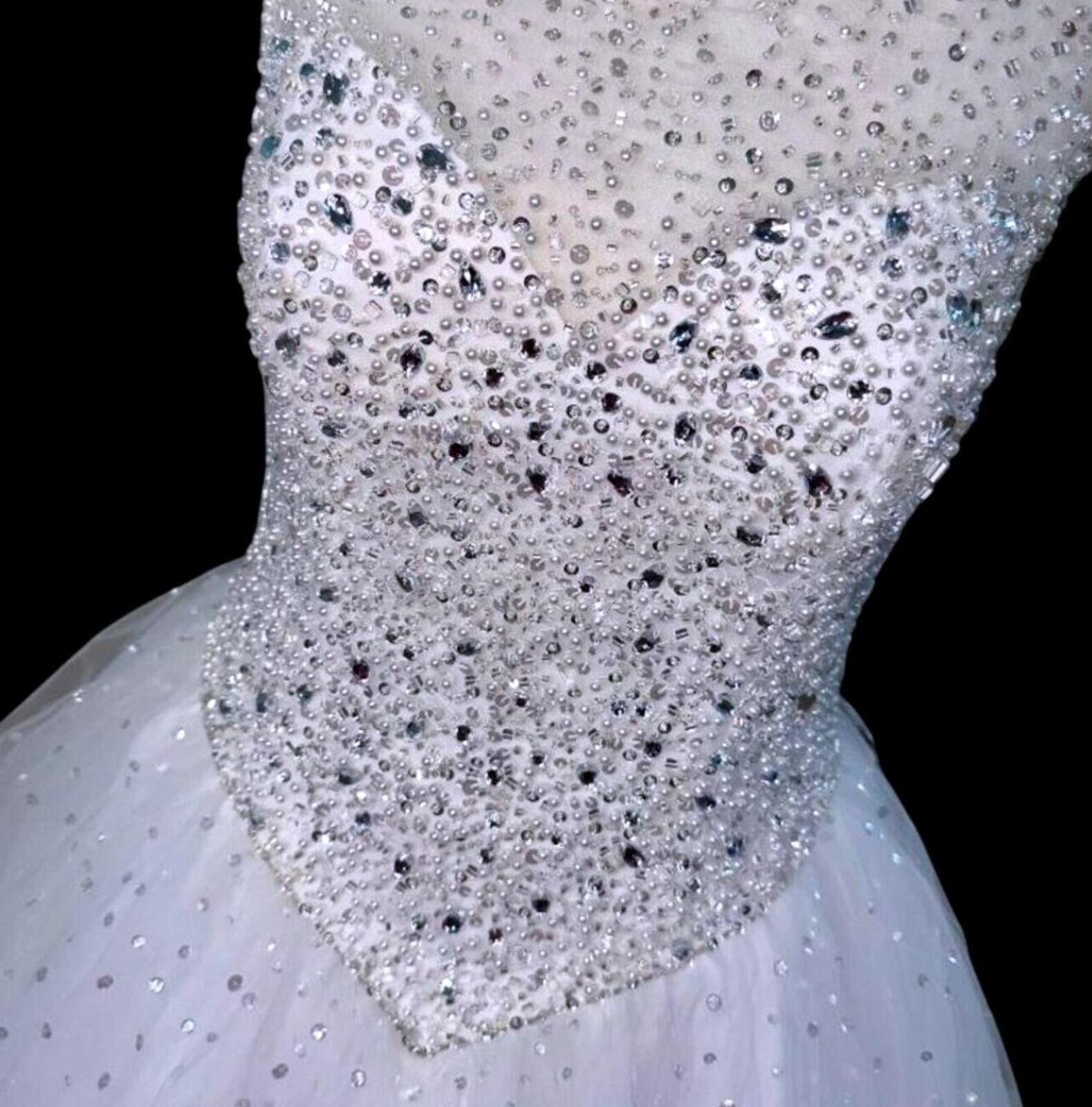Mori Lee Madeline Gardner Wedding Dress Size 10 White Beaded Ball Gown NWT