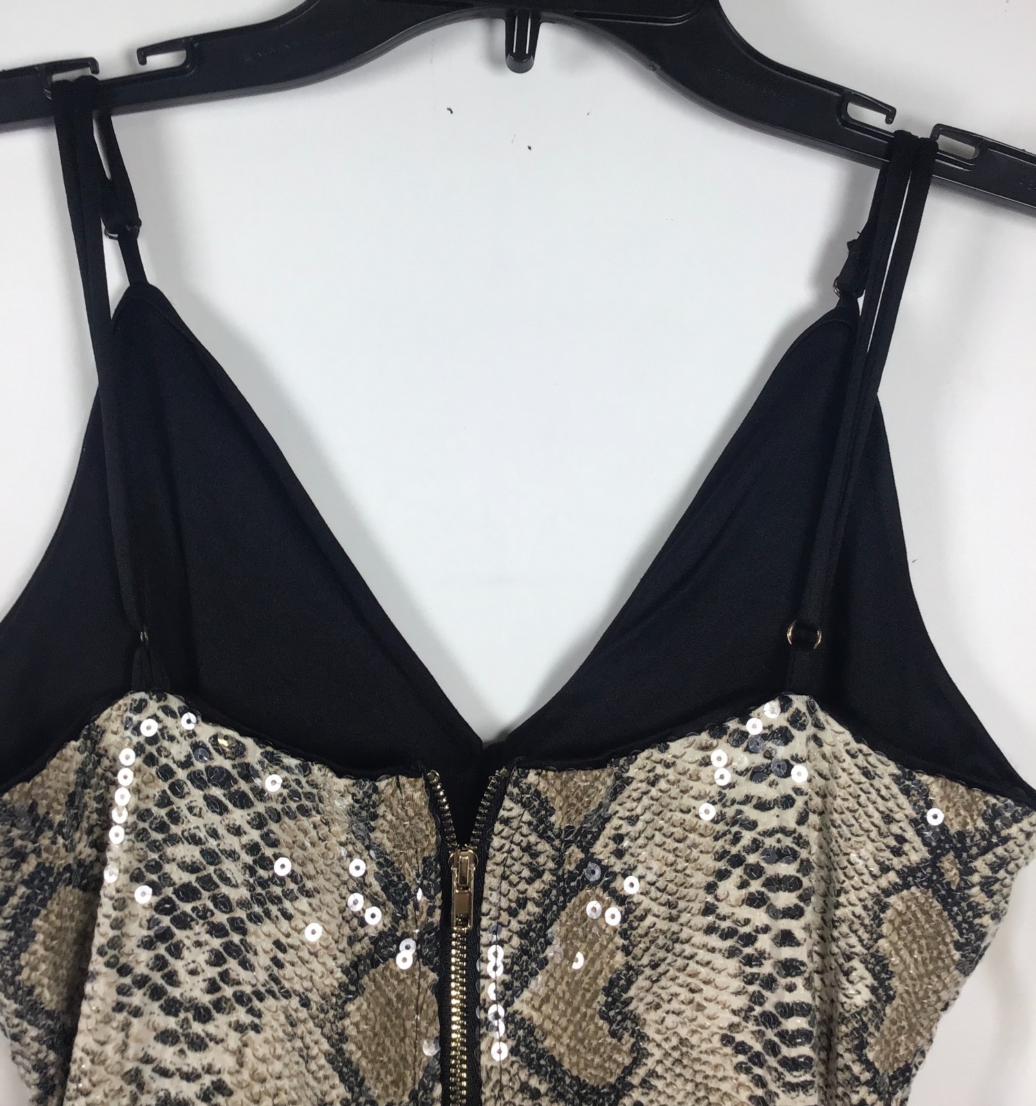 Celebrity Women’s Short Sleeveless Med Zippered Snakeskin Dance Romper Jumpsuit