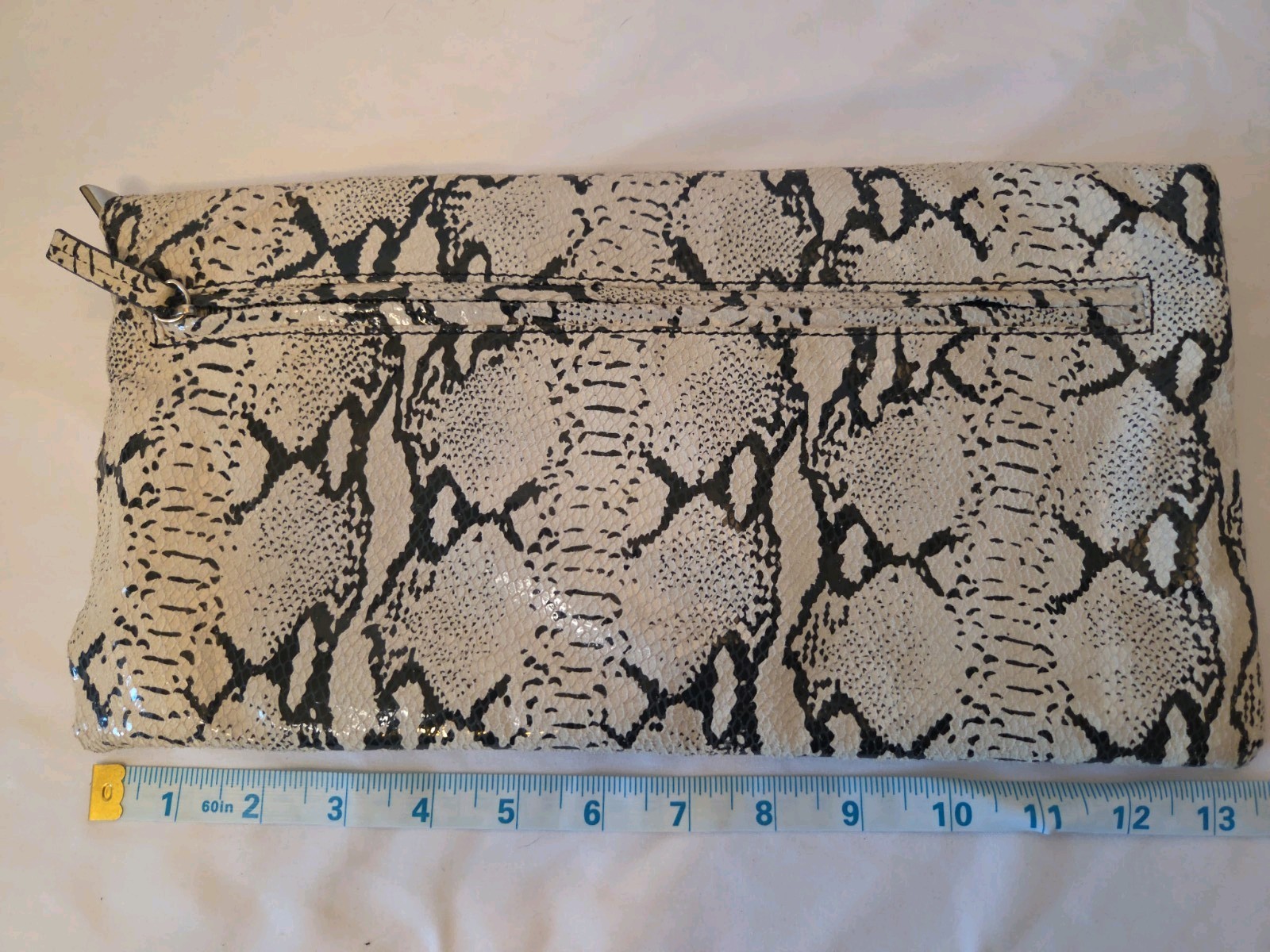 Cache’ Clutch Bag Y2K Snake skin. Purse black/ white Handbag Vtg. 90s New