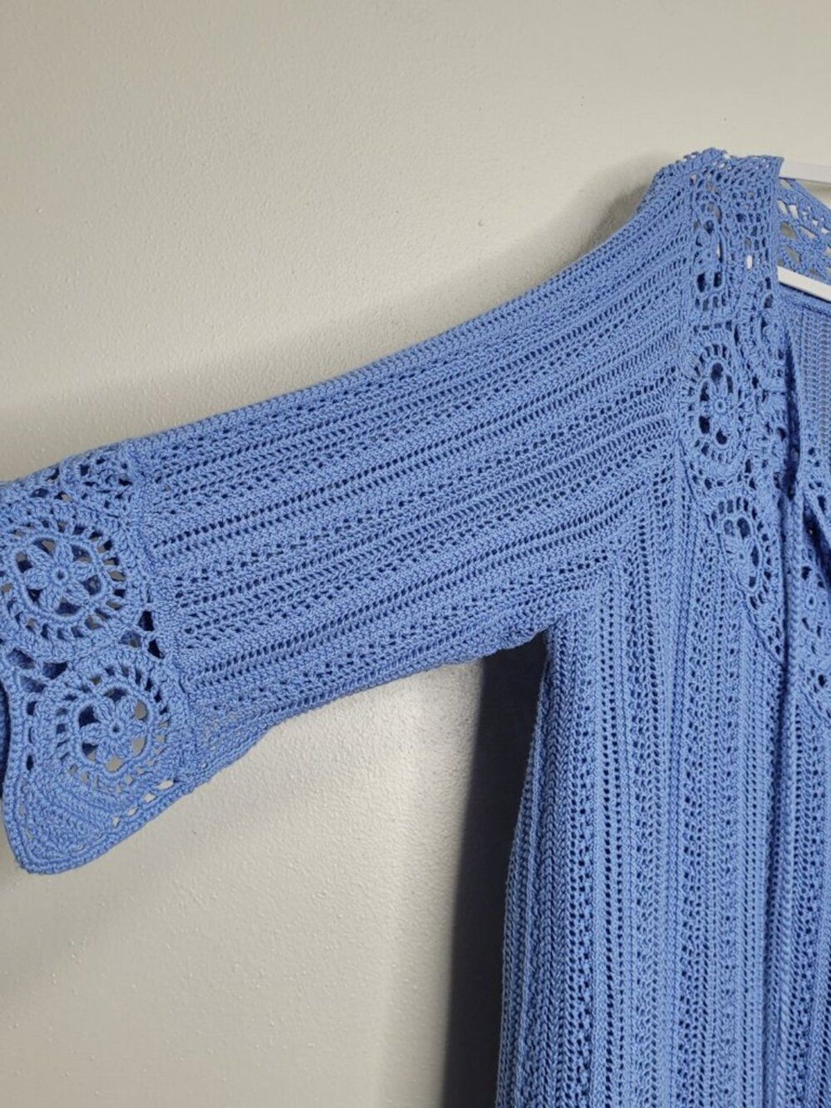 Romans open knit crochet tassel pull over beachy coastal plus size sweater
