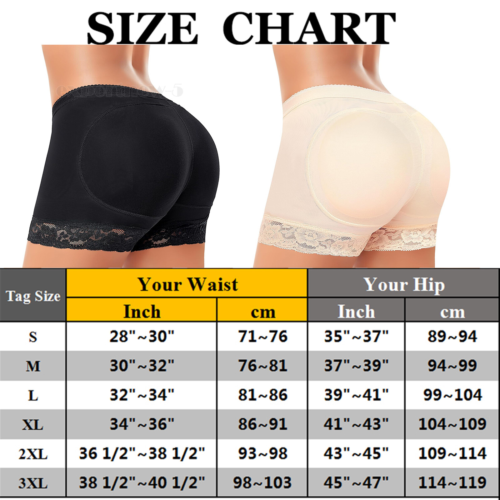 Thick Padded Butt n Hip Enhancer Body Shaper Girdle Girlshort Underwear Panties