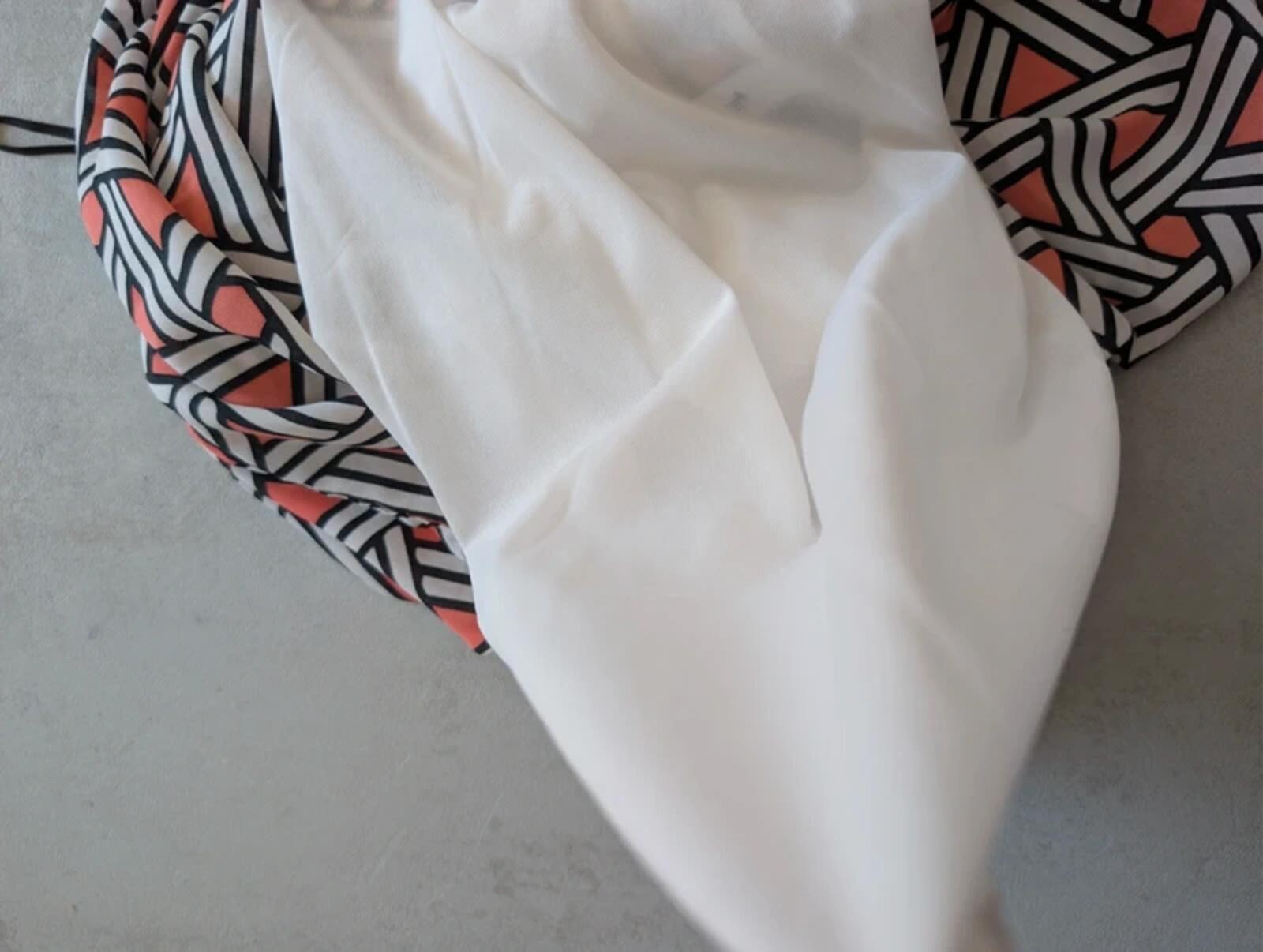TU Geometric Print Skater Skirt Coral Black White Retro Y2K UK 10