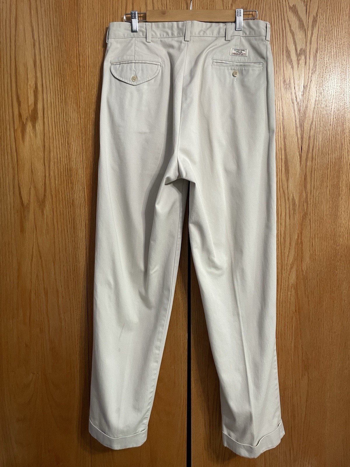 Polo by Ralph Lauren Classic Fit Beige Cotton Pleated Chino Pants 34W