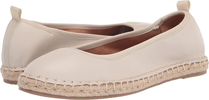 Amazon Essentials Women’s Espadrille Ballet Flat Faux Leather DUSTY PINK BEIGE