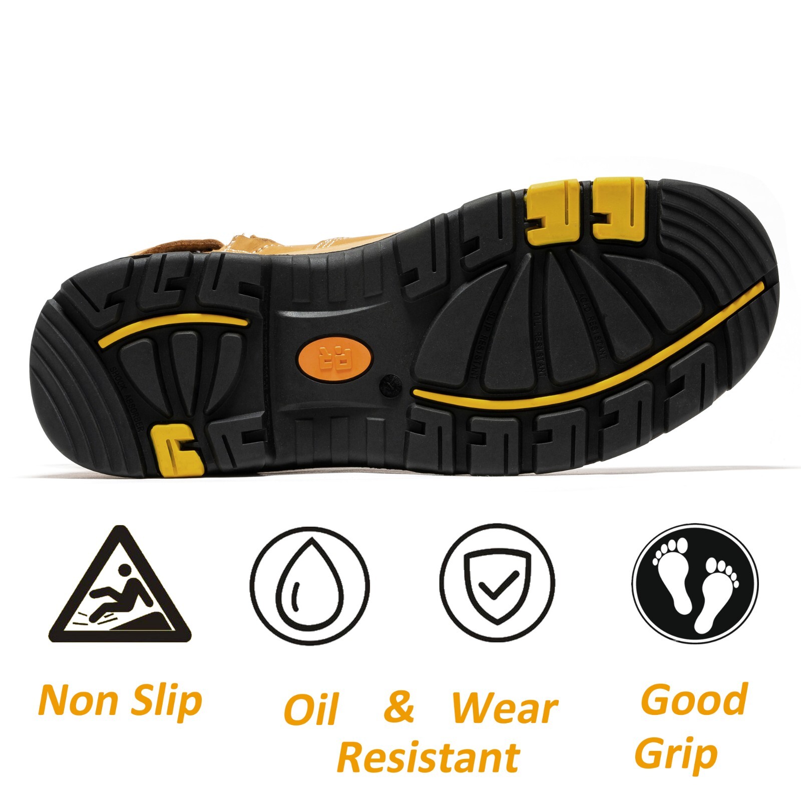 ROCKROOSTER 6″ Steel Toe, YKK Zipper Slip Resistant Safety Oiled Leather Shoes