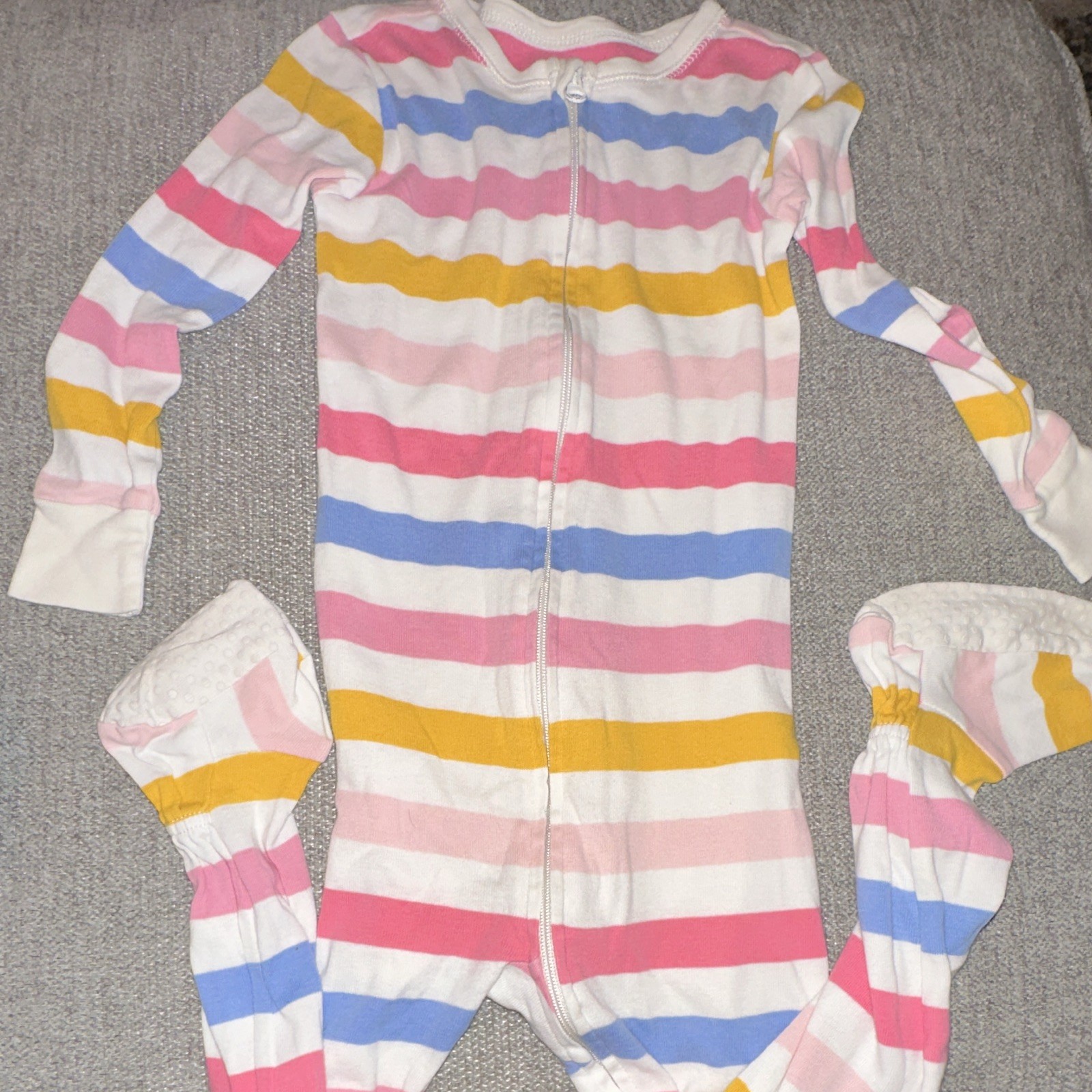 Assorted Pajamas 3T Cotton Footed One Piece 4 pair Lot 3 Old Navy & 1 Cat& Jack