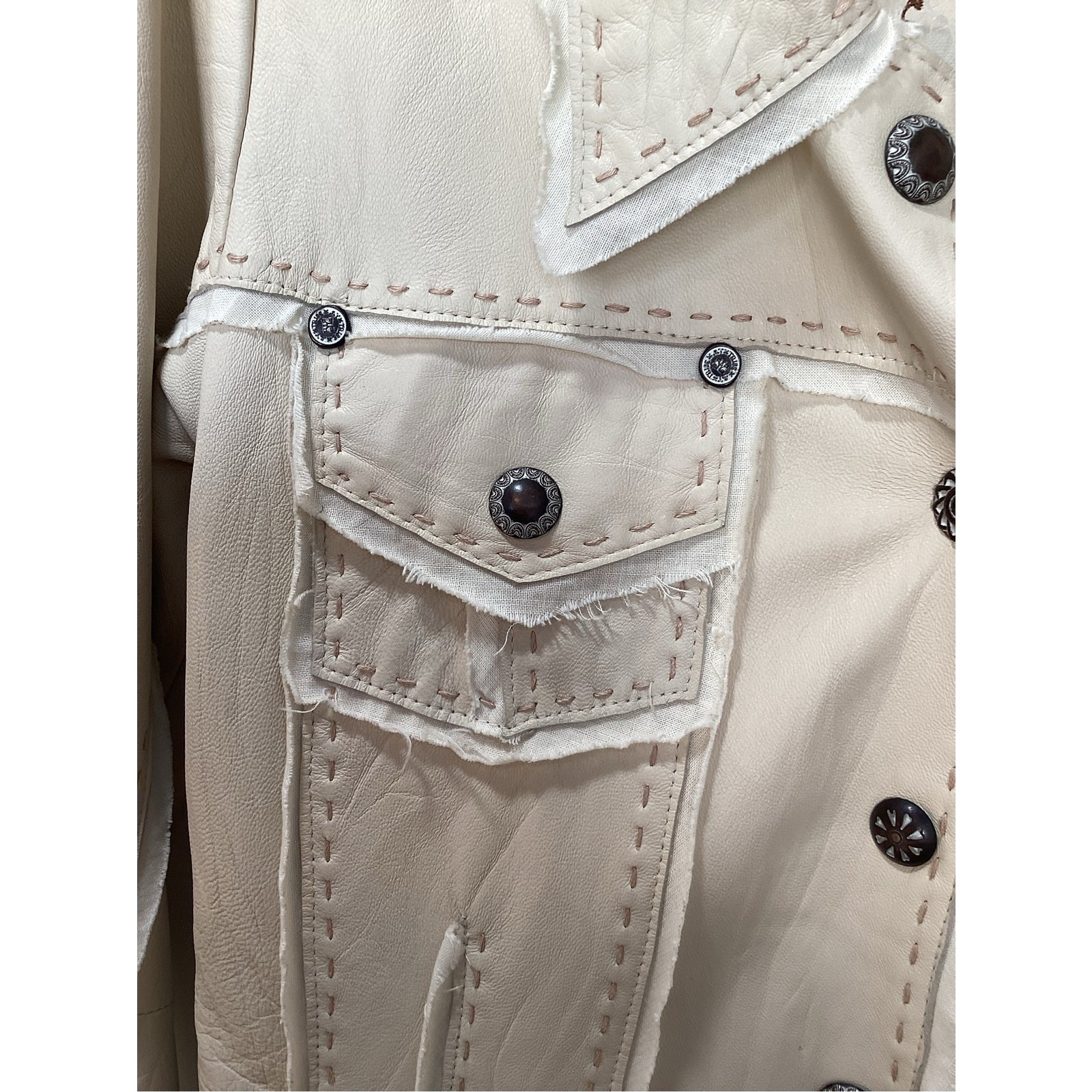 My Tribe Handmade Boho Lambs leather Jacket USA womens size medium