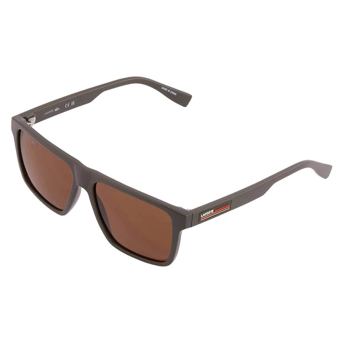 Lacoste Brown Square Men’s Sunglasses L6027S 275 57 L6027S 275 57