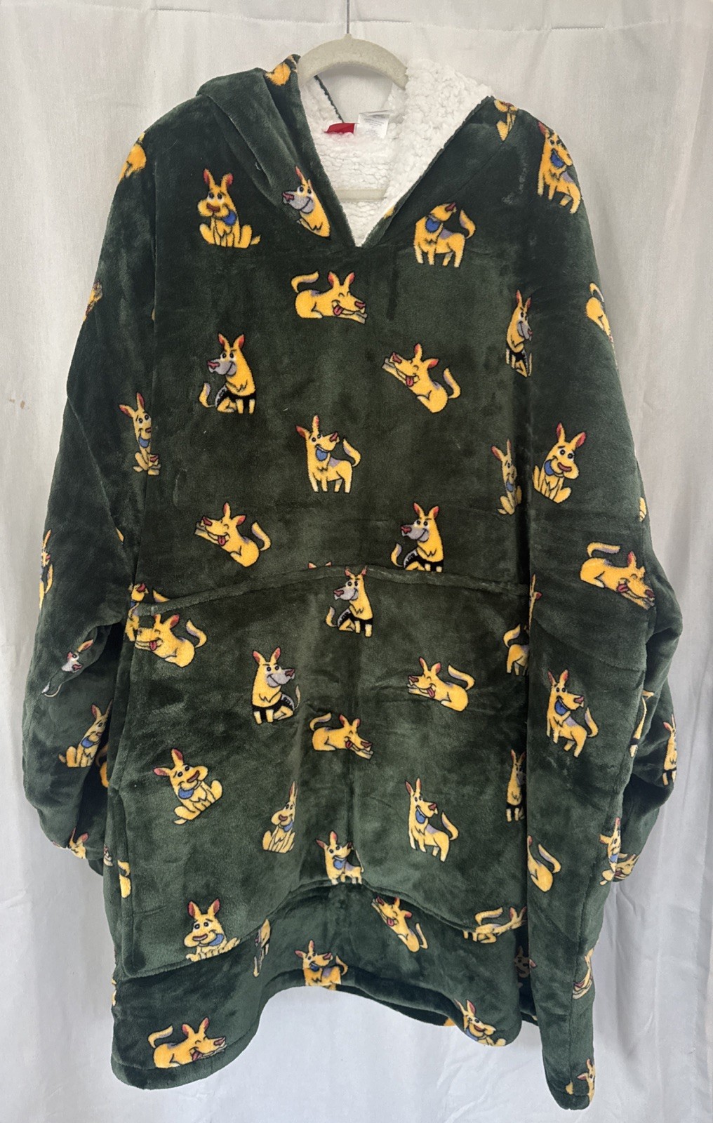 Oodie Oversized Blanket Hoodie Sherpa Adult One-Size All Over Dog Print