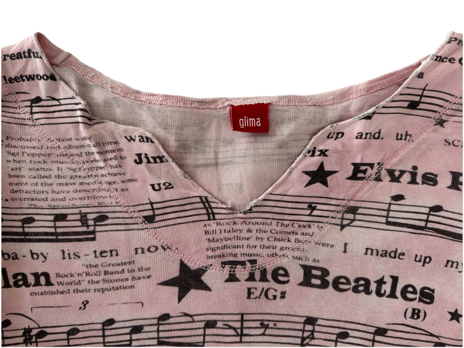 Glima “Rock & Roll” Tie-Dye Distressed Hem Y2K Style Top Size Small