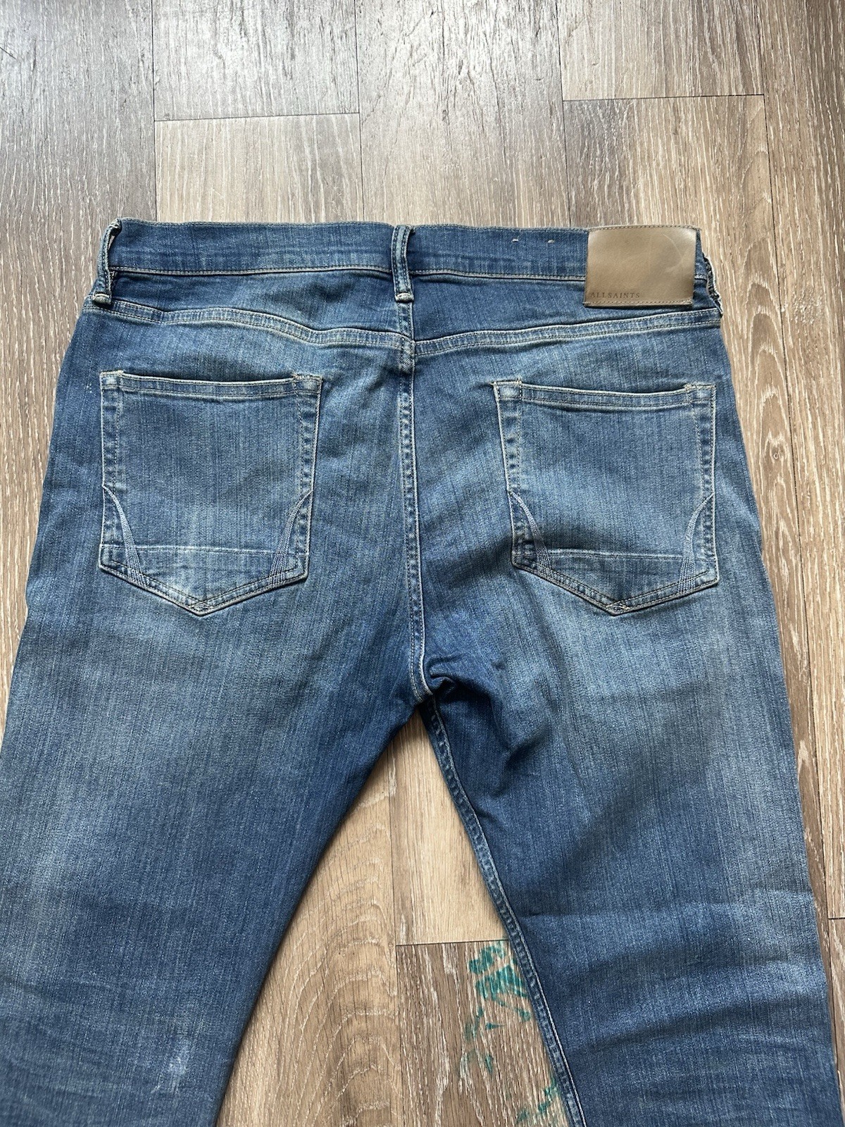 ALLSAINTS Men’s Blue Denim Skinny Slim Cigarette Jeans Size 34