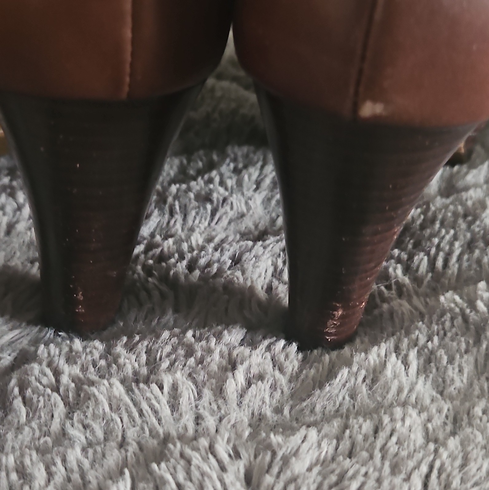 Nine West Brown Leather Knee High Riding Boots Round Toe Zip Straps Buckle 7.5B