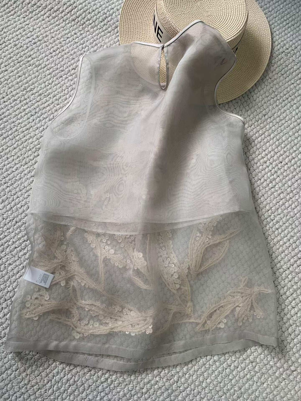 Brunello2026Cucinelli Sequin Open Knit Tank Top SS26 Cotton