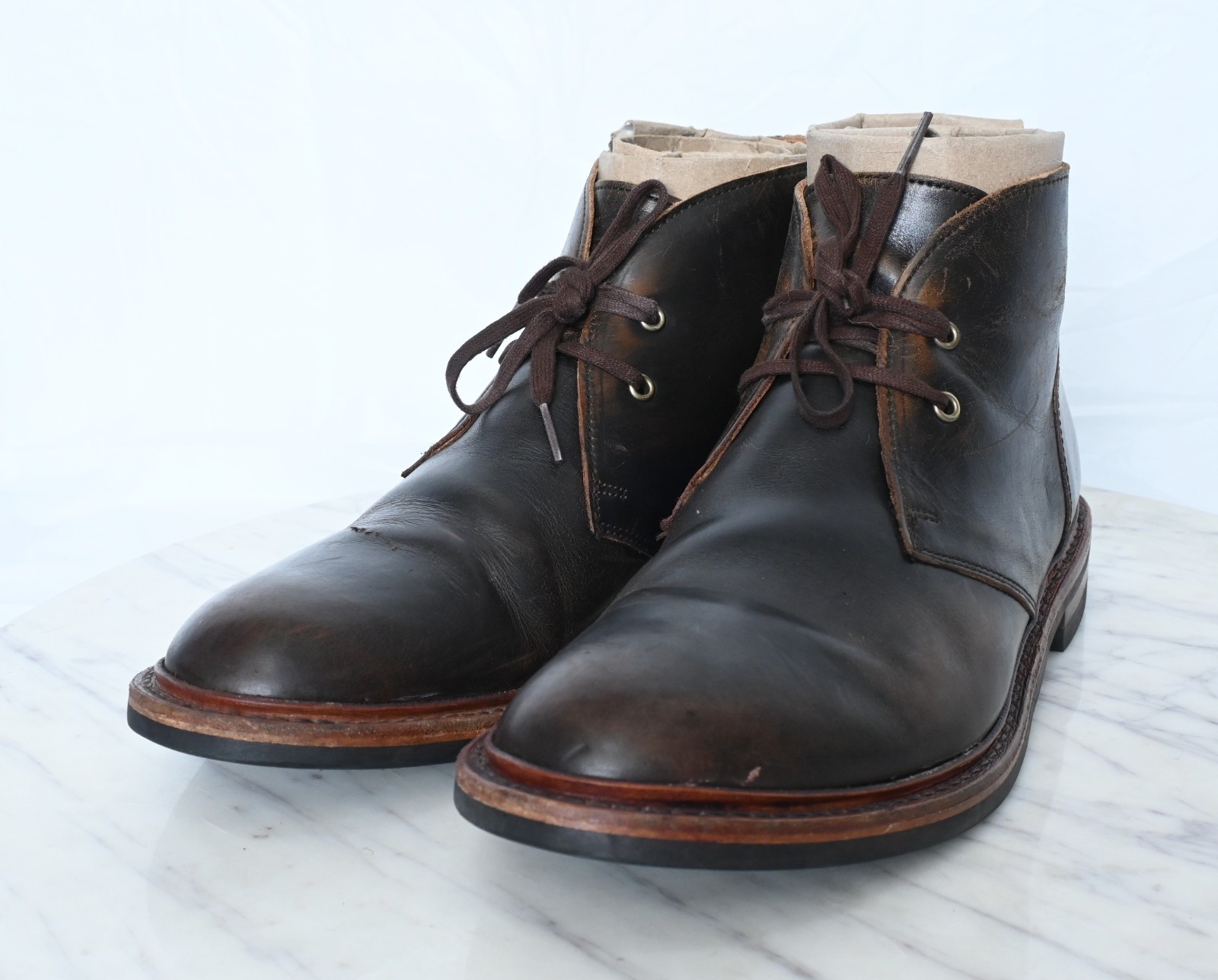 Allen Edmonds Chandler Chukka Brown Leather Laced Up Ankle Boots Men’s Sz 10.5