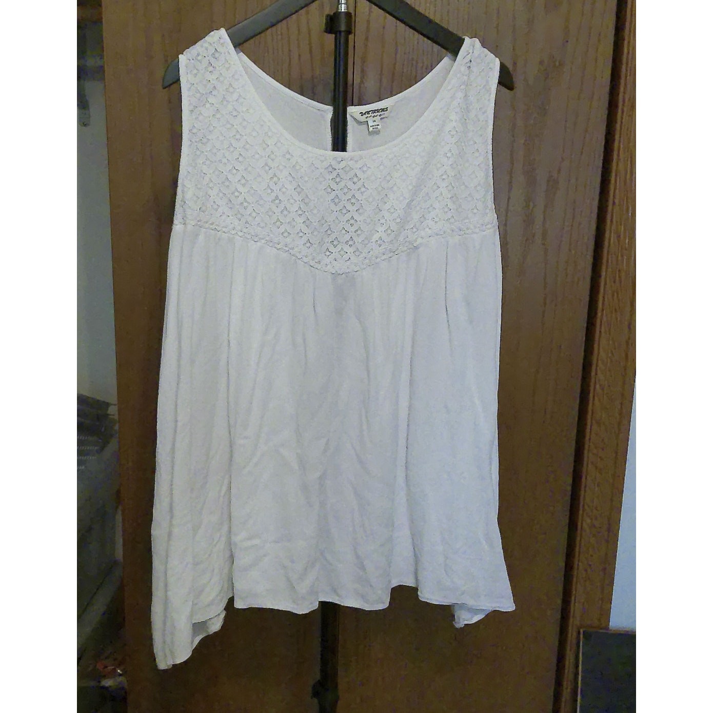 White Boho Crochet Lace Bib Sleeveless Tunic Top Tank
