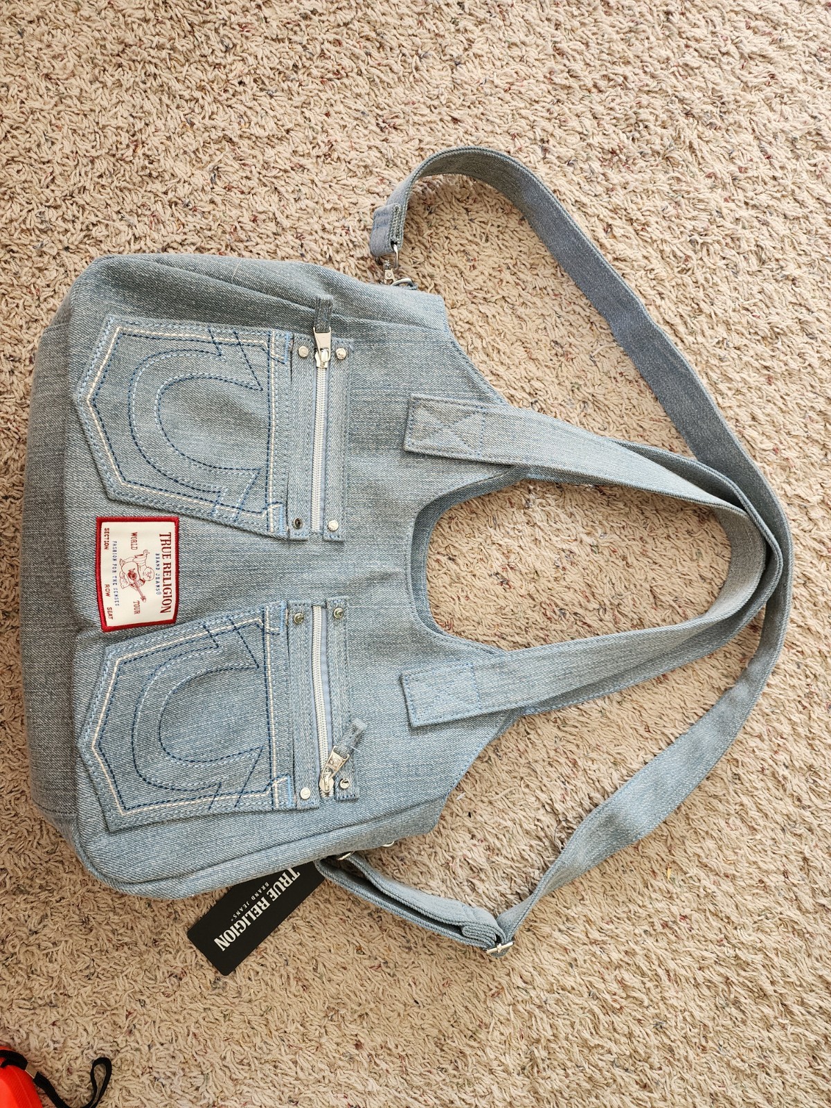True Religion Denim Canvas Bag Over The Shoulder Satchel Handbag