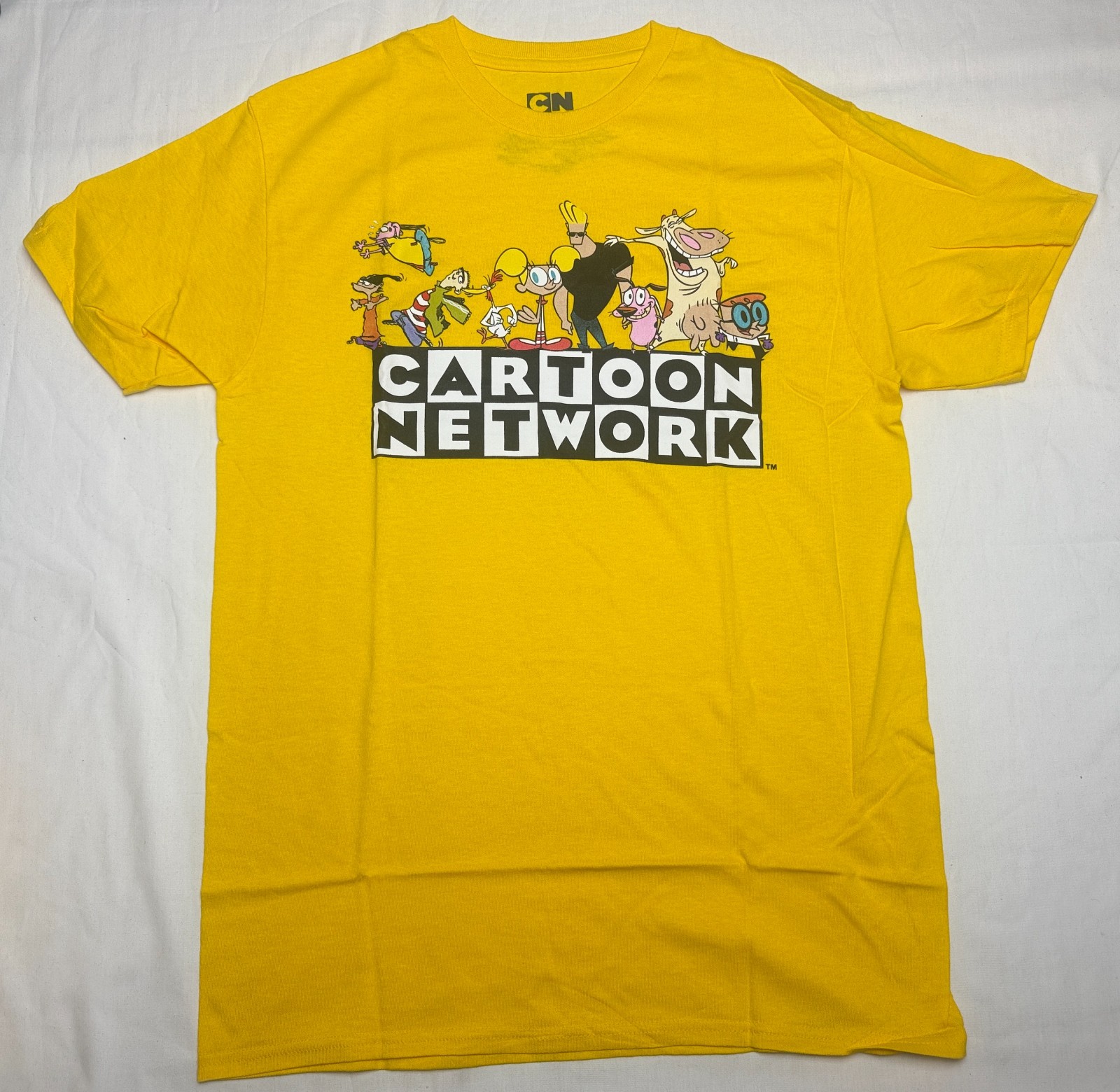 Cartoon Network Character Logo Yellow T-Shirt Mens Graphic Tee Adult Size