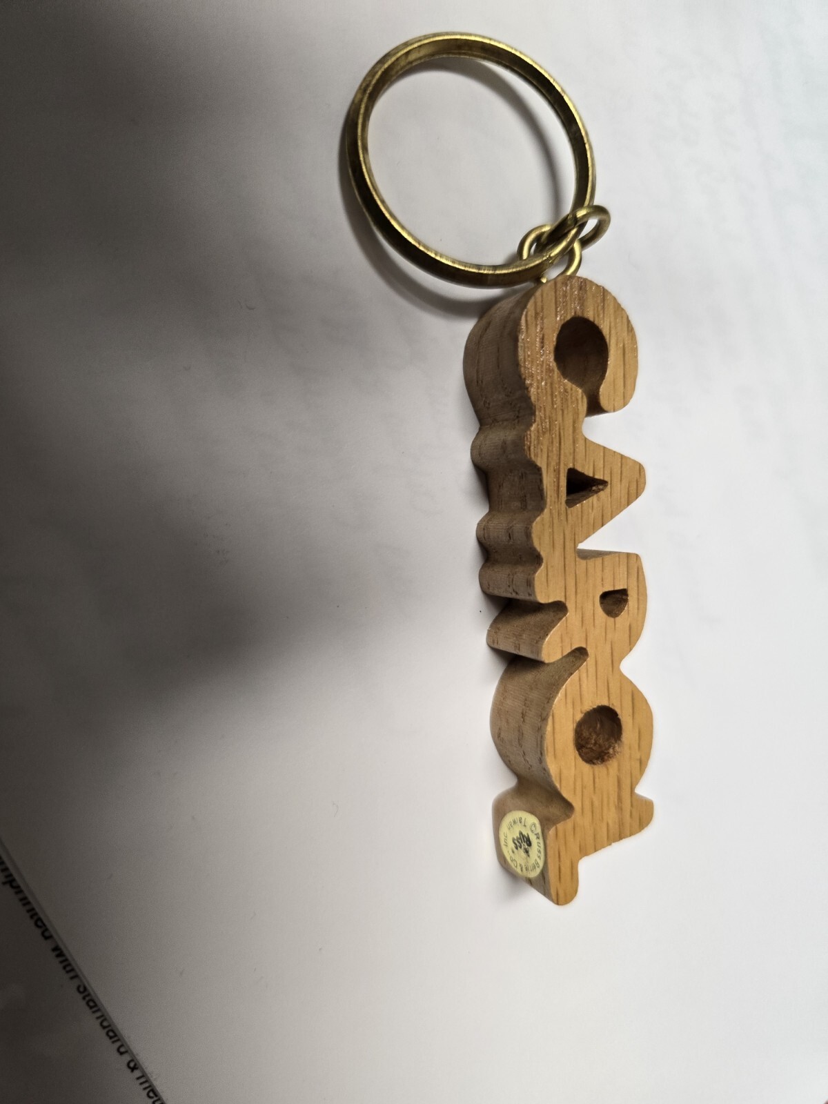 Wooden Cut Out CAROL Key Chain