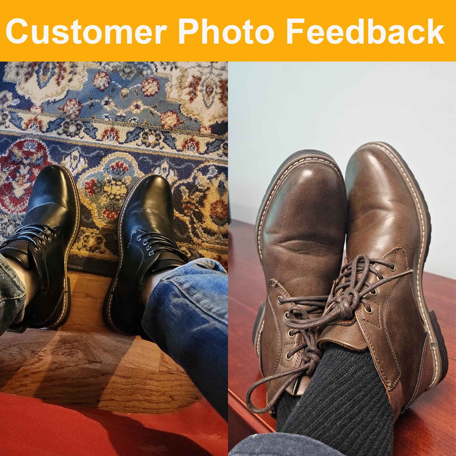Men’s Fashion Chukka Dress Boots Casual Lace up Formal Shoes 6.5-13