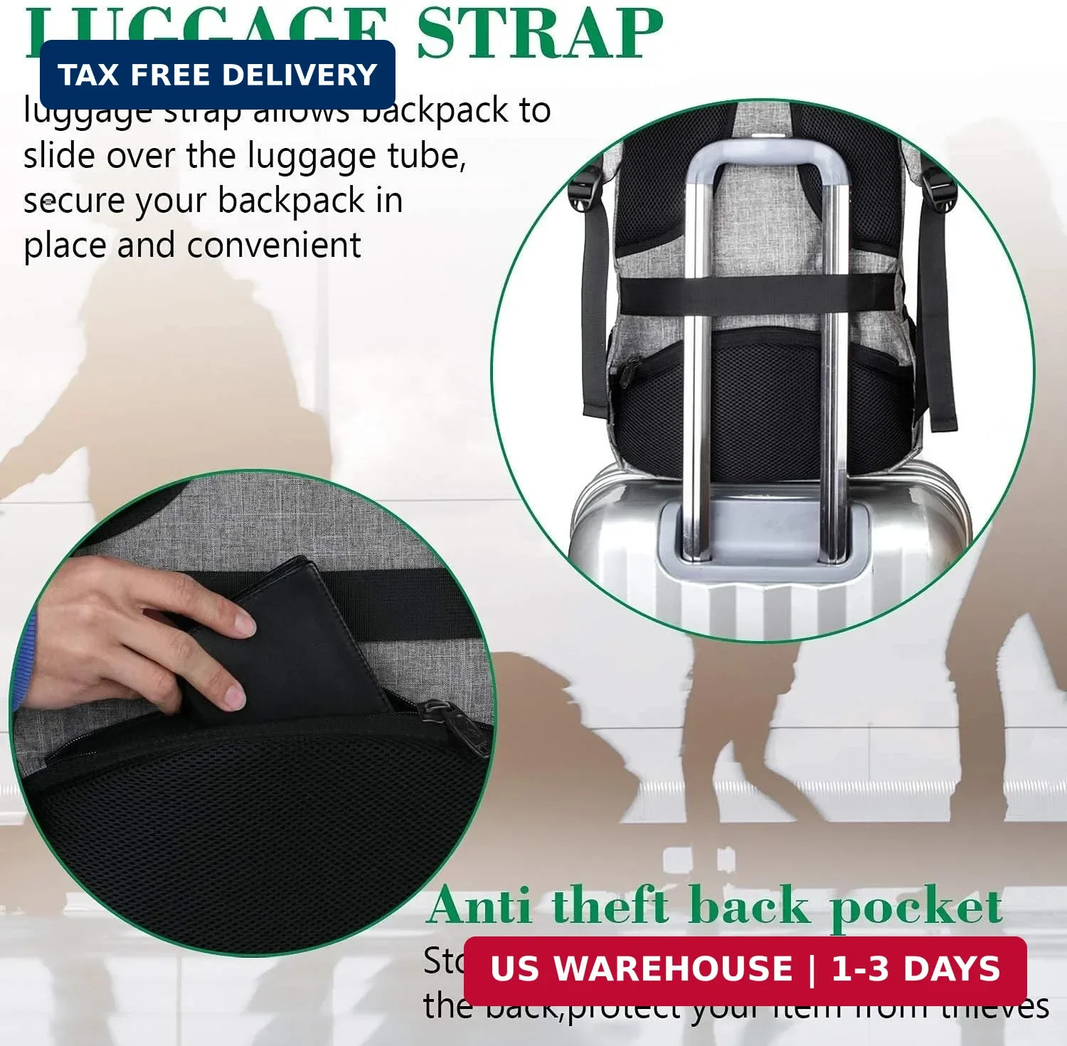 MATEIN Travel Laptop Backpack, Business Anti Theft Slim Sturdy Laptops Backpack