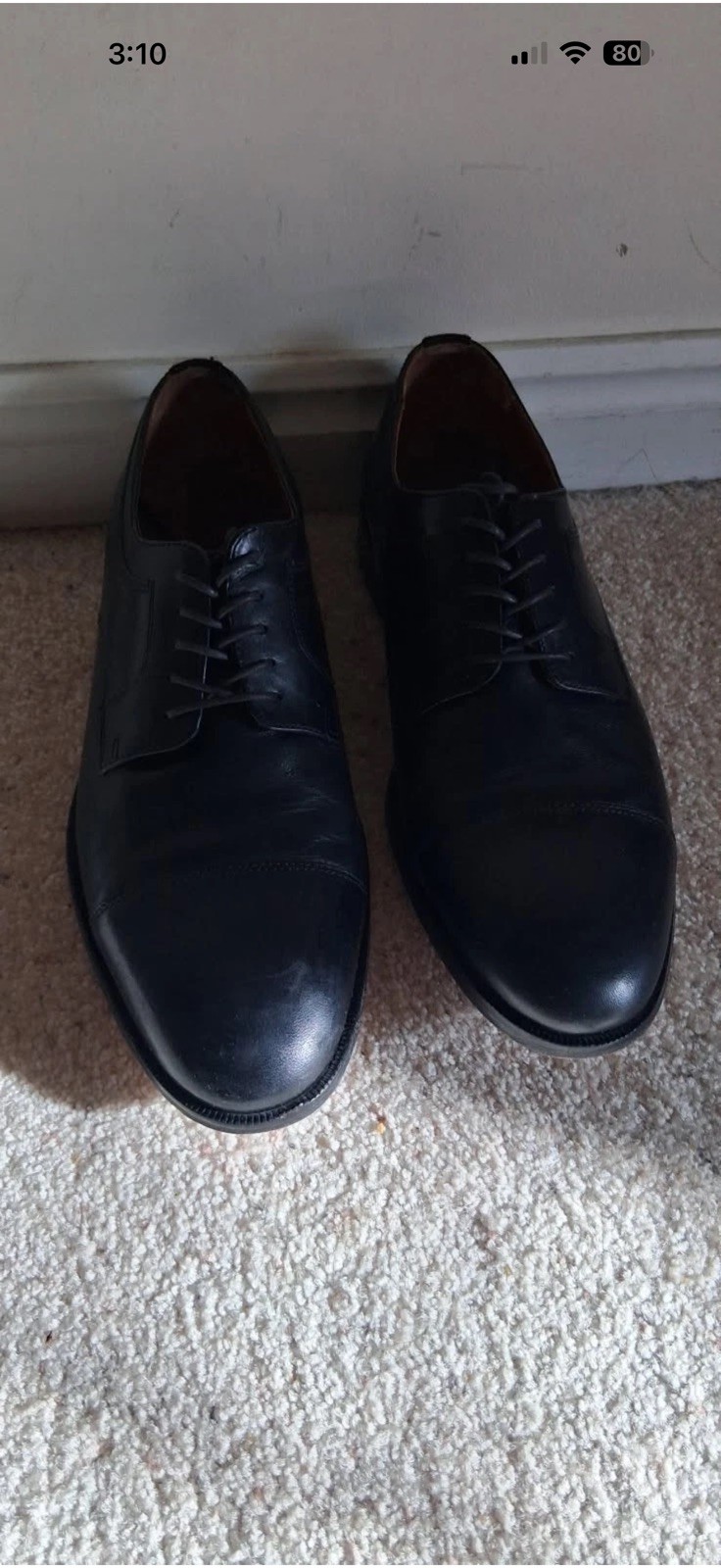Johnson & Murphy Optima Black Leather Oxford Shoes Men Size 9.5 E8.