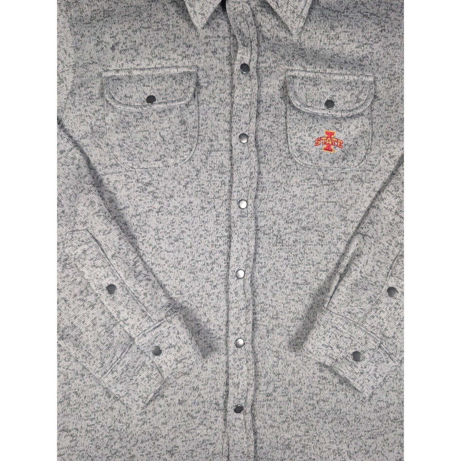 Rivalry Threads 91 Iowa State Cyclones Fleece Lined Shirt Jacket Grey Mens L