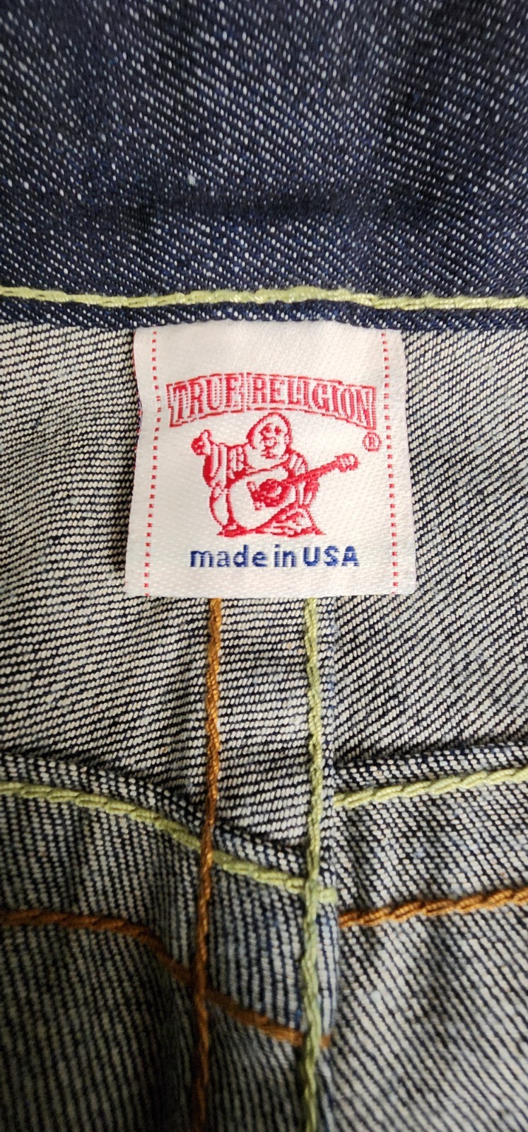 True Religion Joey Jeans Mens 38×35 Made in USA Dragon Embroidered Flare Raw Y2K