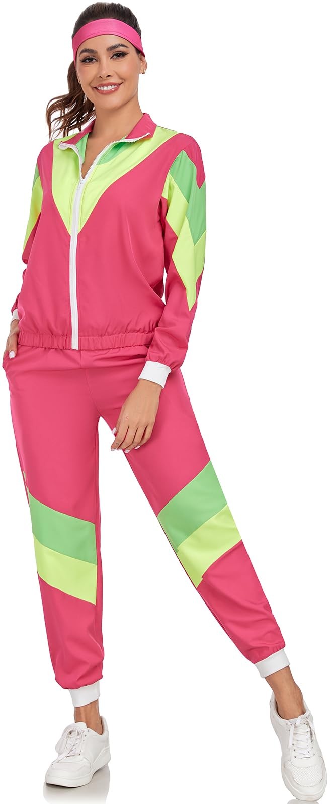 SIZGAROOT 80s 90s Retro Windbreaker Set Womens Tracksuit Workout Outfit Track…