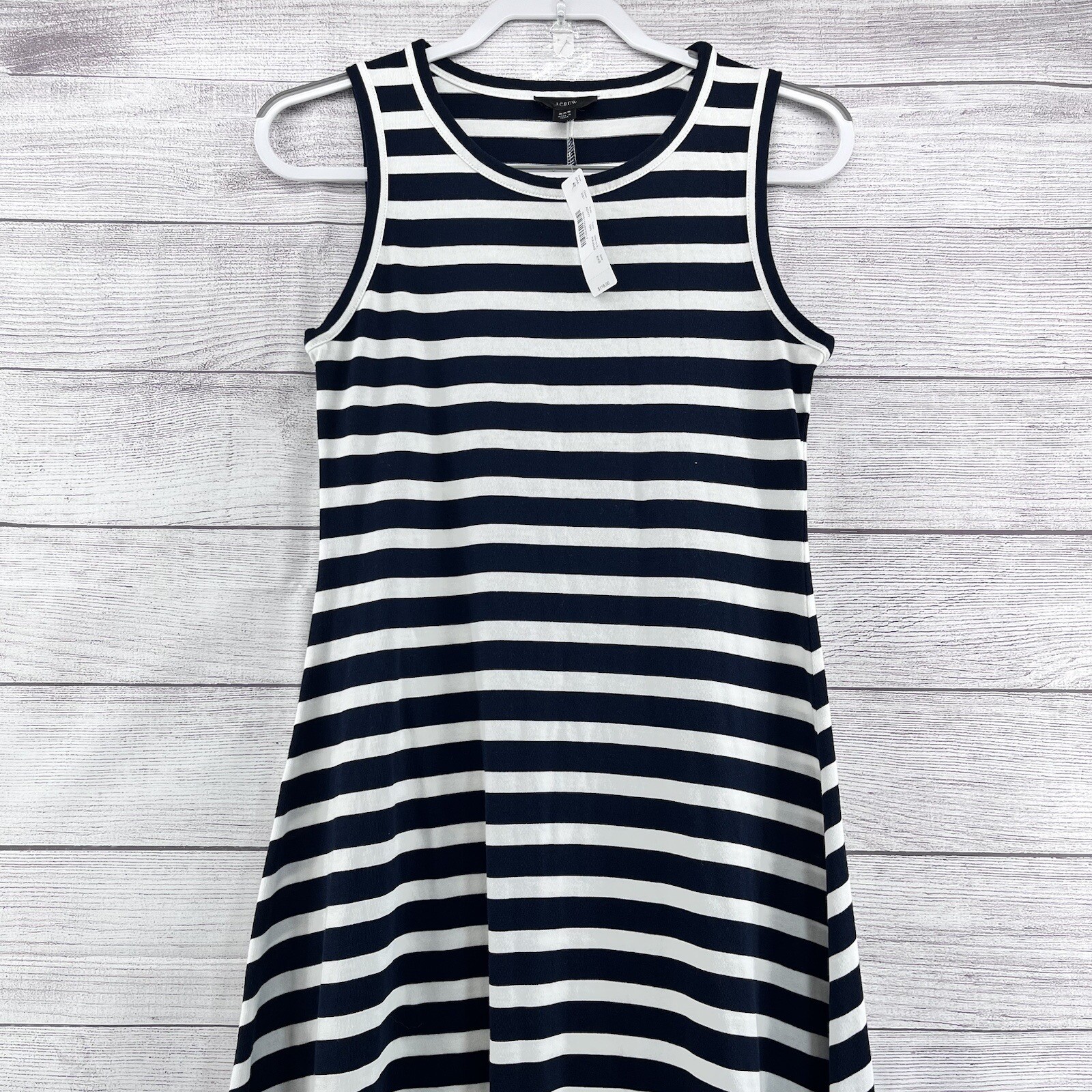 J Crew Maxi Dress Shirt Size XXS Cotton Blue White Stripe Flowy Beachy Comfort