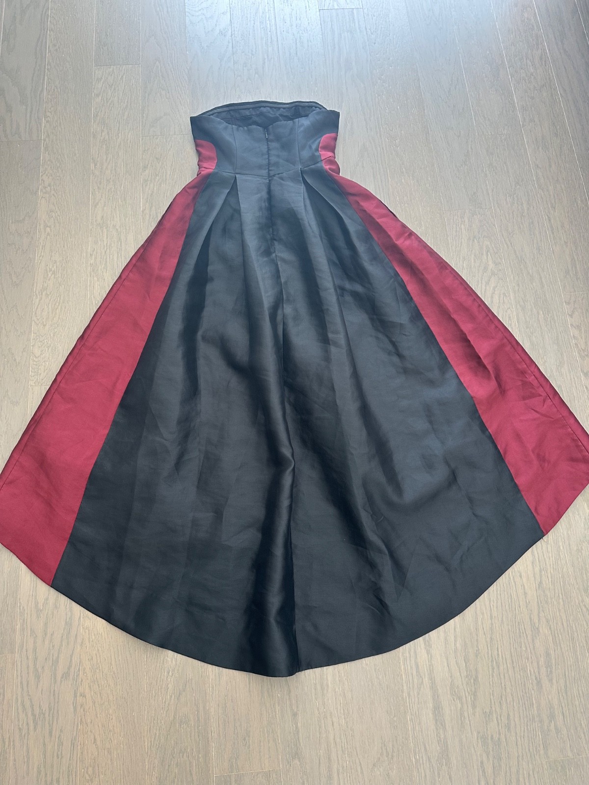 Hutch Monet Strapless Dress Ball Gown High Low Pink Black Colorblock – Size 2