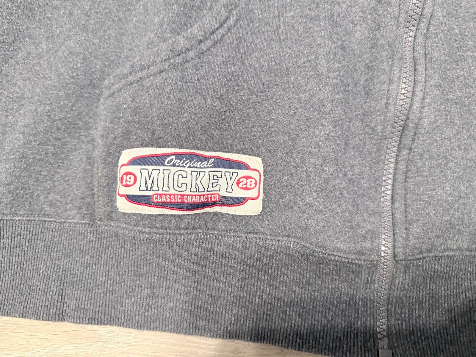 Vintage Disney Store Mickey Gray Full Zip Hoodie Mens XXL Y2k Disneyland Parks