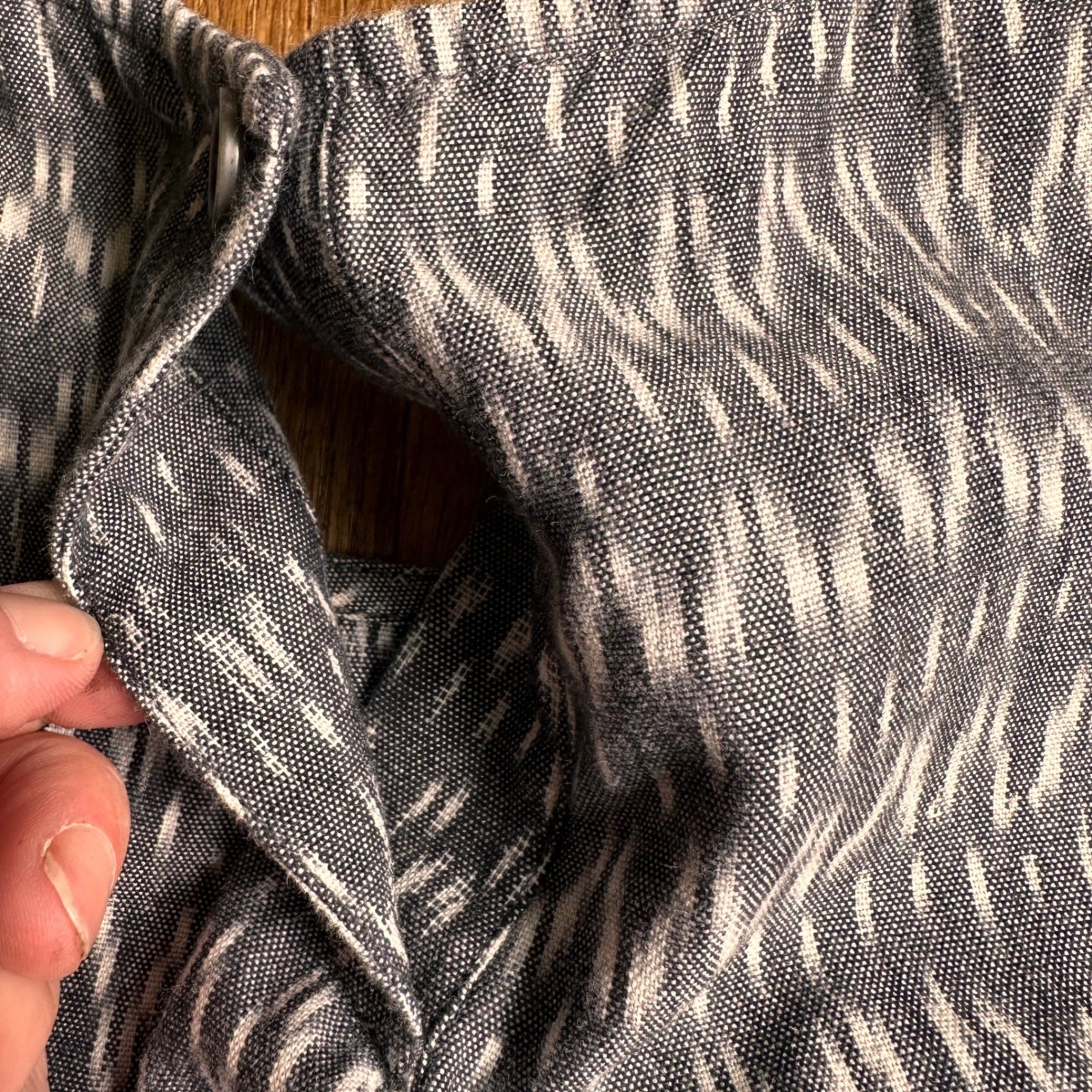 Eileen Fisher Organic Cotton Ikat Tank Top Womens XXS Geometric Grey Modern