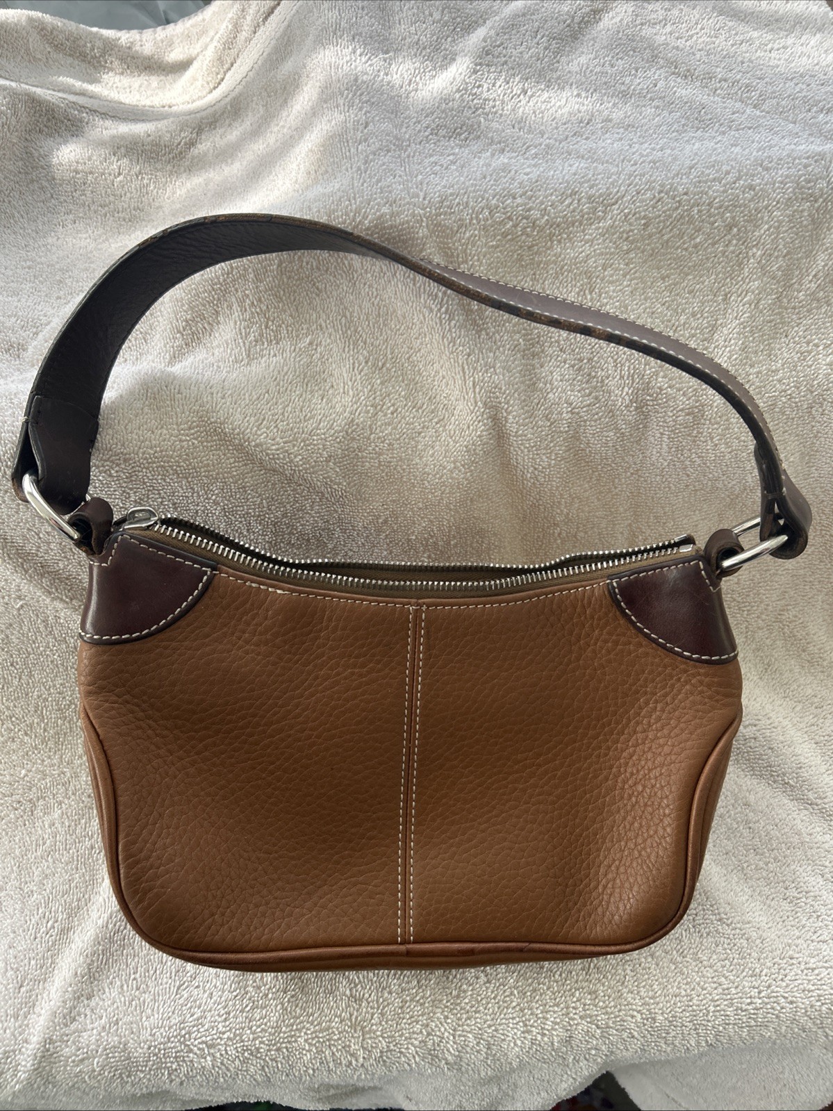 Dooney & Bourke All Weather Leather Brown Shoulder Bag Vintage