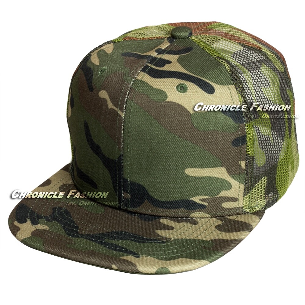 Trucker Hat Mesh Baseball Cap Snapback Adjustable Plain Solid Hip Hop Flat Men
