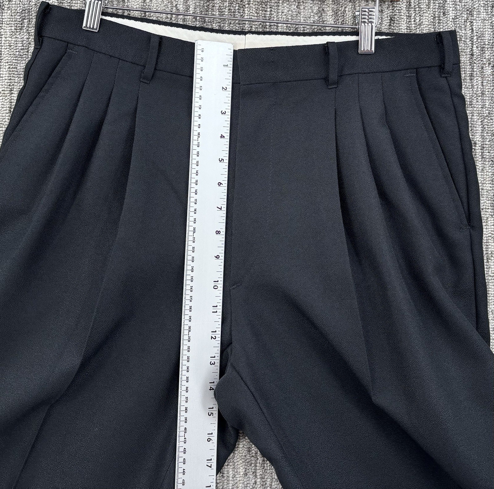 VTG Men’s Baggy Wide Black Pleated Dress Pants 34×31 Talon Zipper 10” Leg