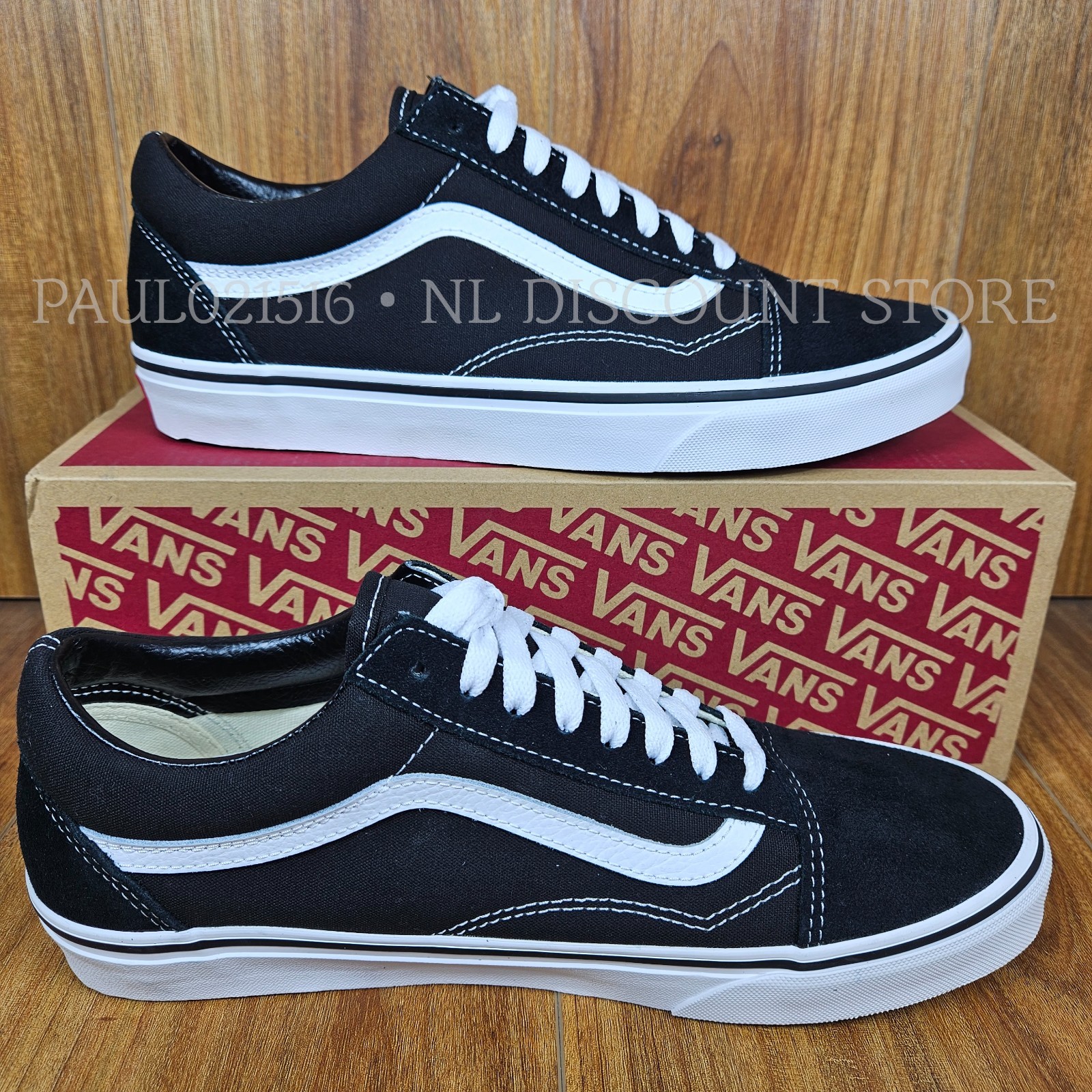 VANS Unisex Men’s Women’s Old Skool Shoes ~ White/Black ~ Various Sizes