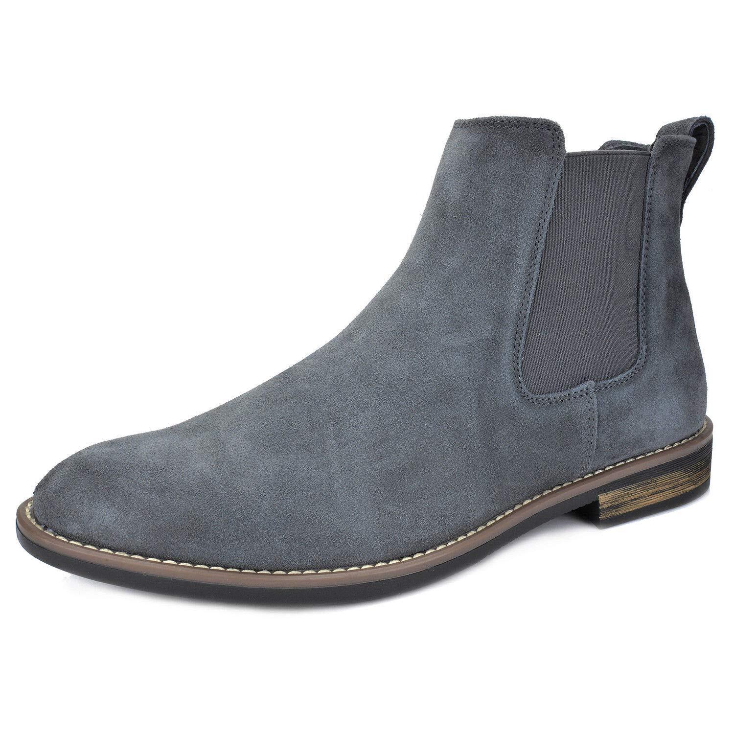 Men’s Chelsea Ankle Boots Suede Leather Chukka Dress Boots Slip On Shoes