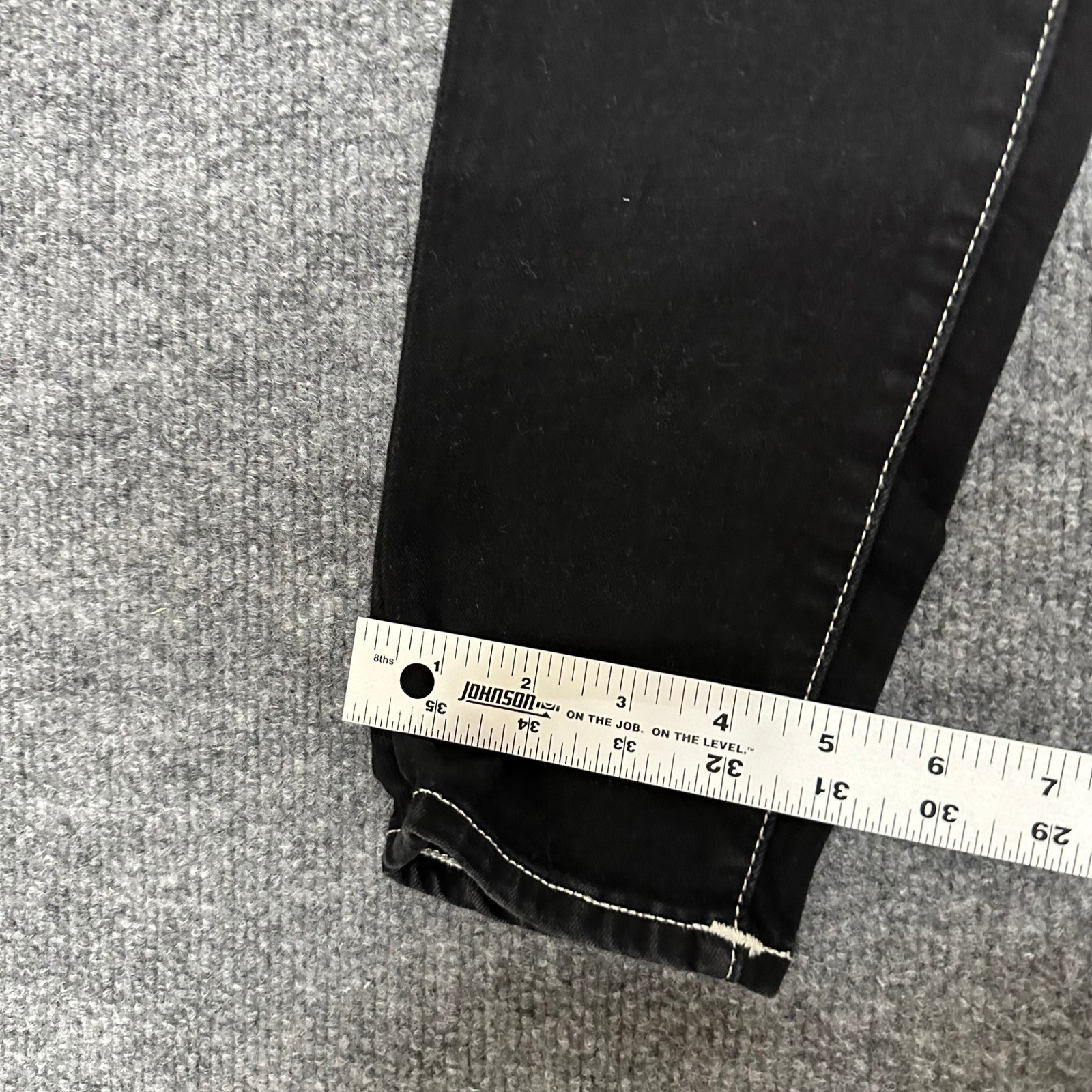 True Religion Jeans Womens Size 31 Black Jennie Curvy Super Skinny Contrast