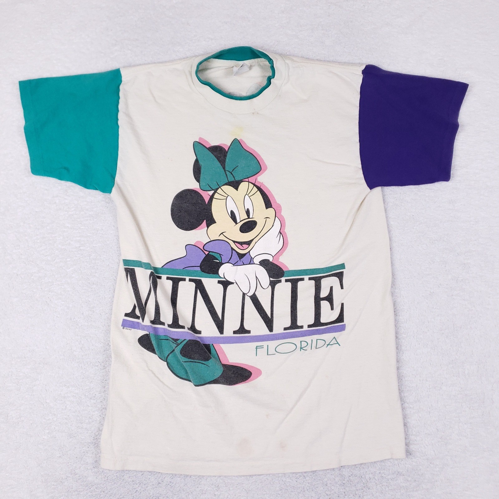 Vintage Sherry’s Best Minnie Mouse Florida Colorblock T-Shirt 90s Single Stitch