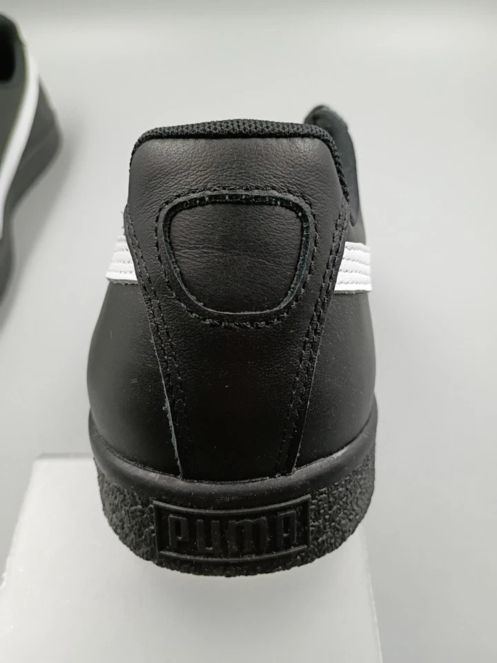 Puma Clyde Core Leather Foil Black/White Low Shoes Sneakers 364669-04 Men’s New