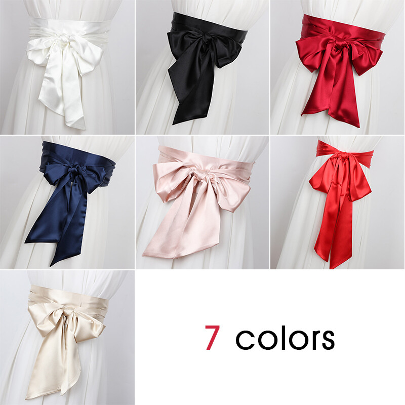250cm Satin Faux Silk Wide Waistband Self Tie Lace Up Long Ribbon Belt Strap New