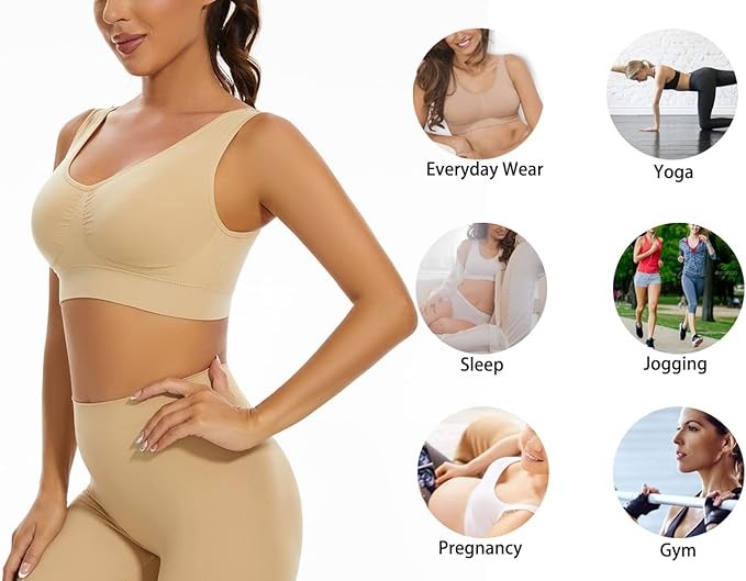 Sleep Bra Seamless Wire Free Weight Support Tank Sports Yoga Sport Bras