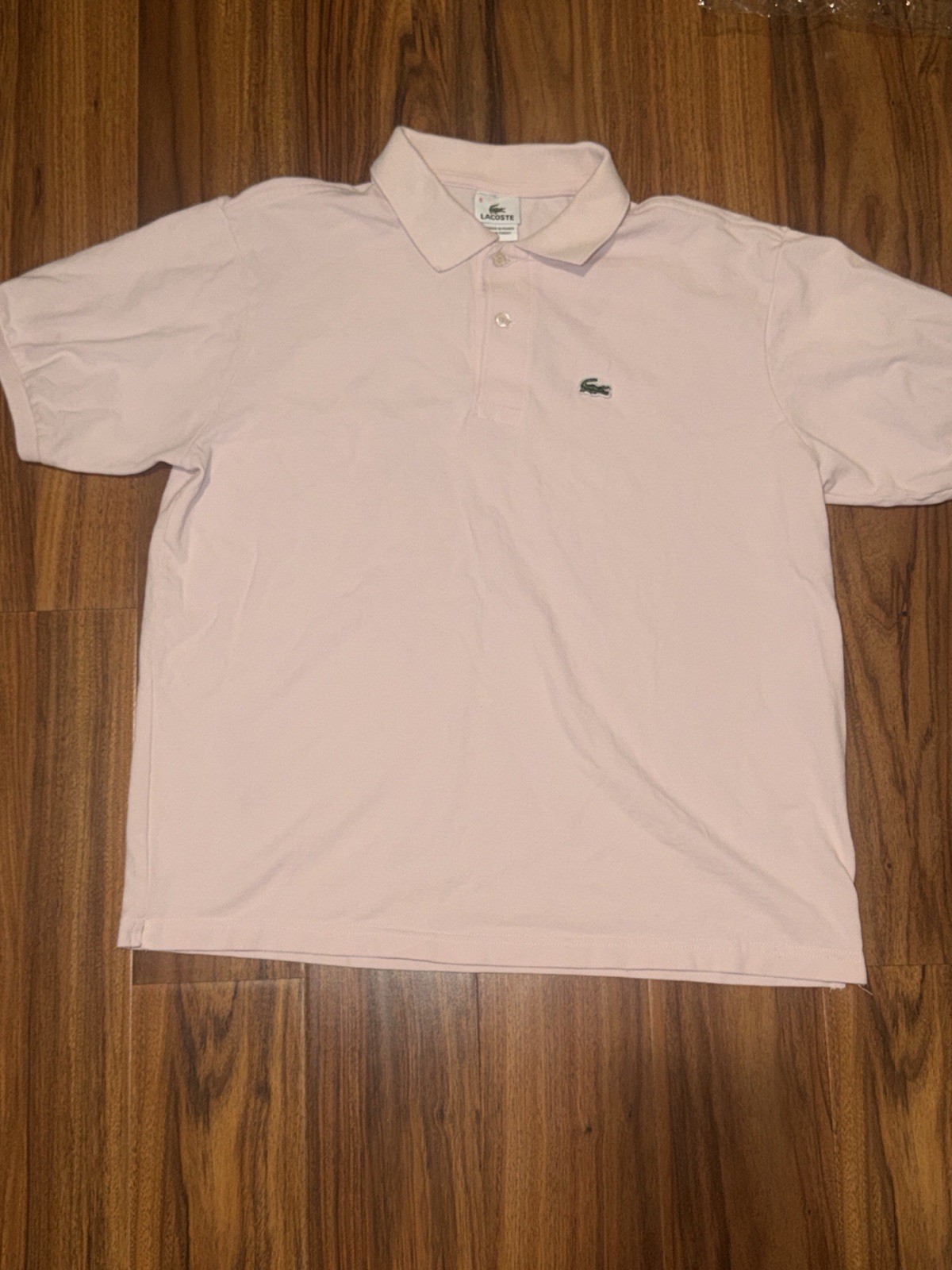 Lacoste Pink Polo Shirt Men’s 6 Regular Fit Short Sleeve Solid Logo Cotton Golf