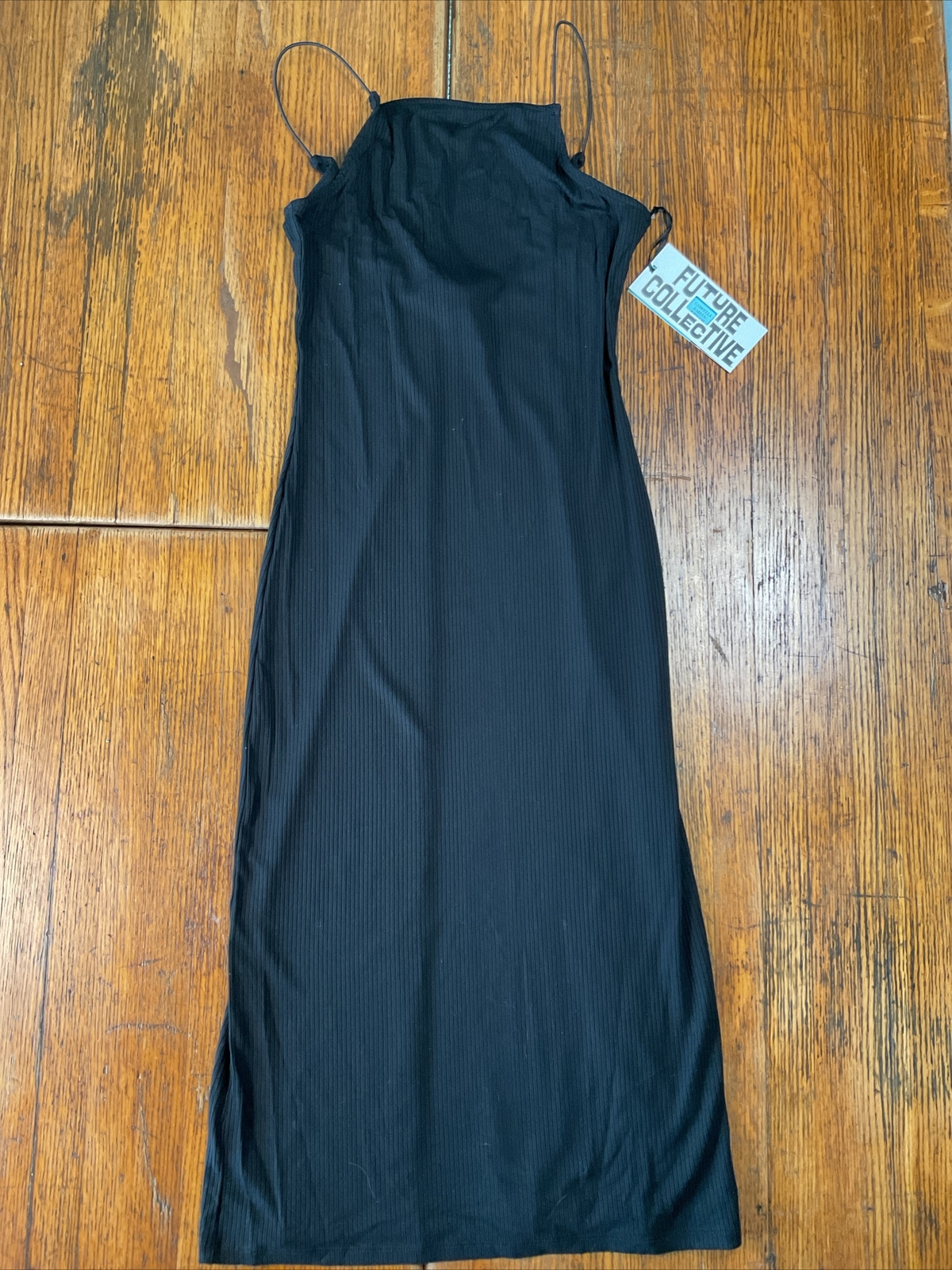 NWT Future Collective Gabriella Karefa-Johnson S Black Strap Long Dress