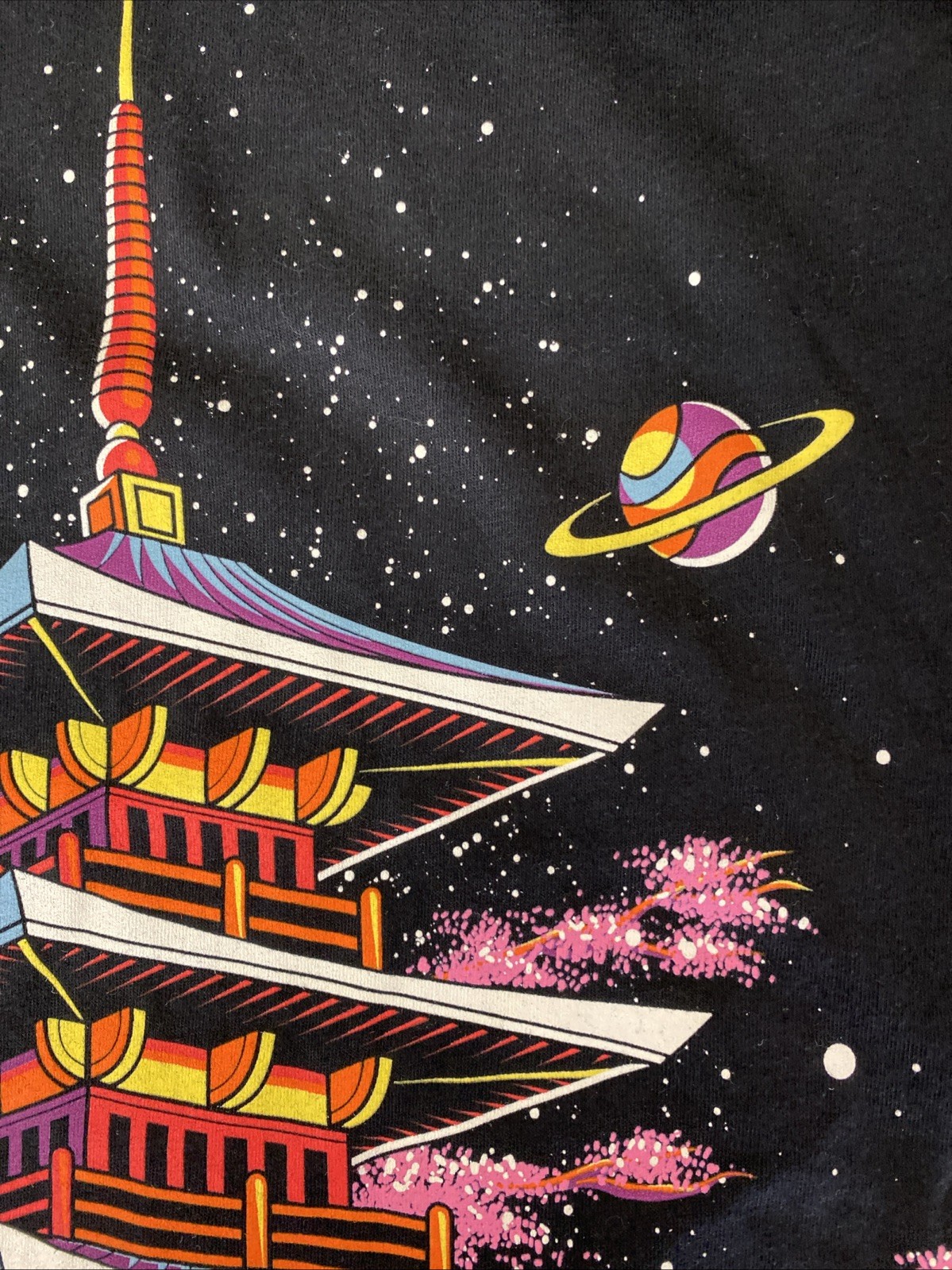 Into The AM Graphic Tee Unisex Black Size 3XL Sakua Galaxy Cherry NWOT